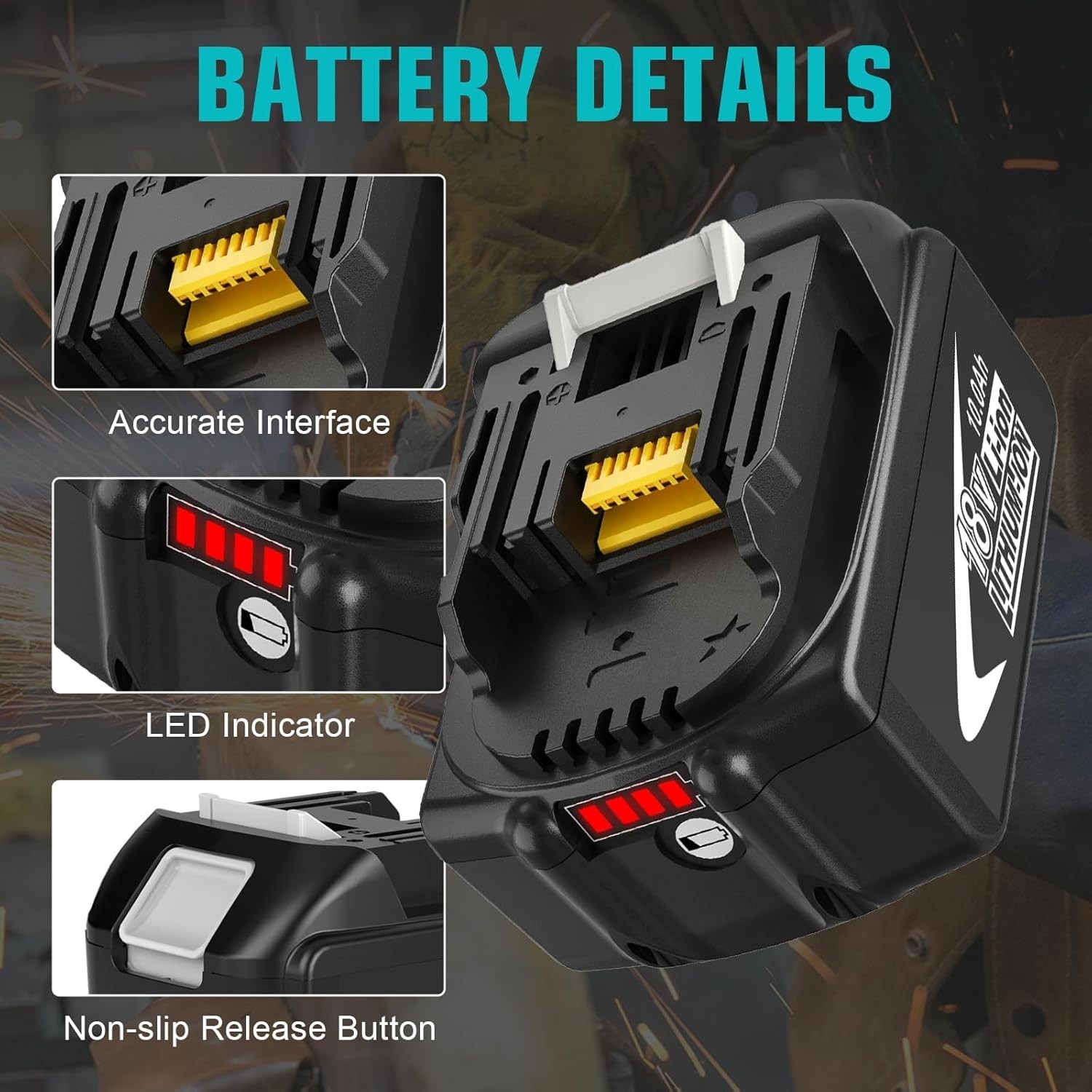2~4Pack For Makita 18V Battery 10AH Li-Ion BL1830 BL1850 BL1840 BL1860B LXT Tool
