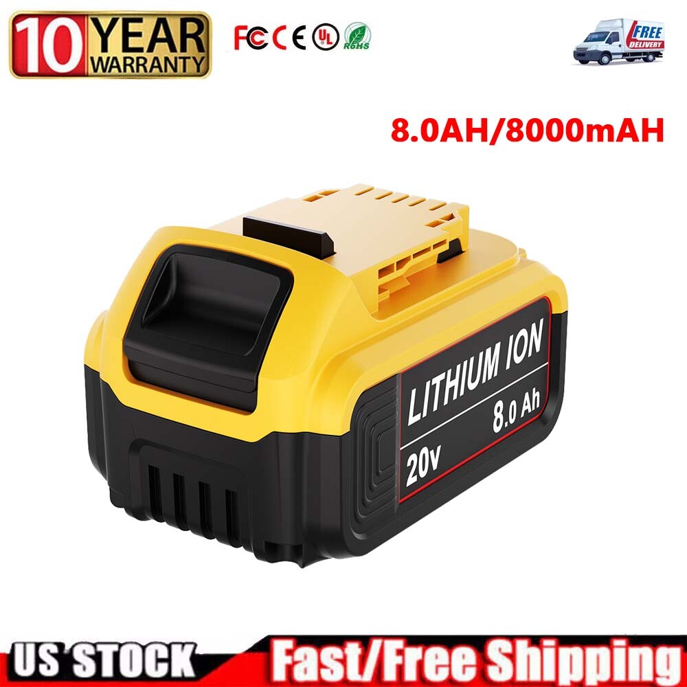 2Pack Lithium Ion Battery For DeWalt 20V 20 Volt Max 8.0AH DCB205 DCB206 DCB200