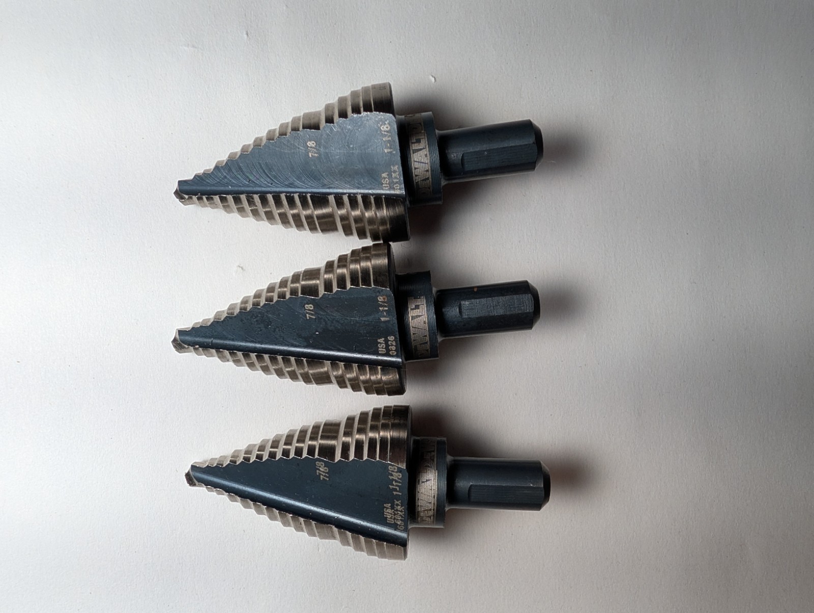 DeWalt Step Drill Bit, 7/8-in to 1-1/8-in. 3 Pack