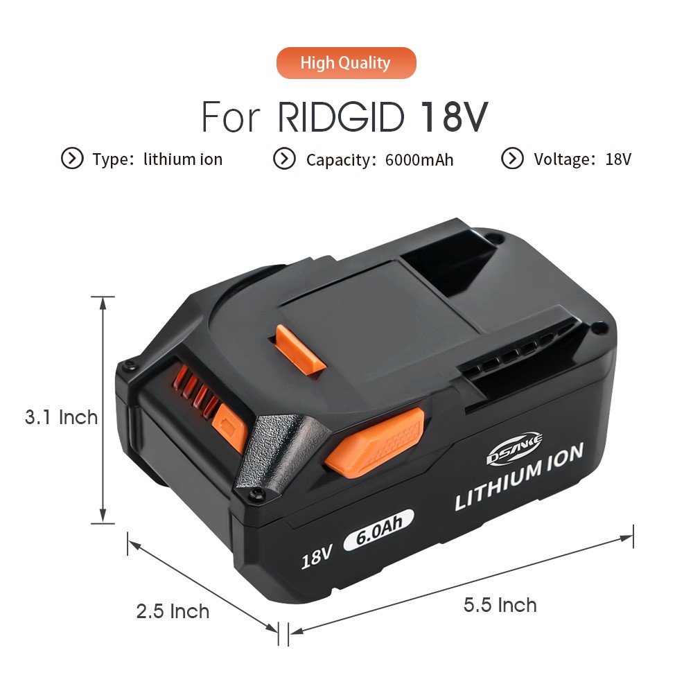 1~4X 6Ah For Ridgid 18V Battery R840083 R840084 R840085 R840086 R840087 R840095