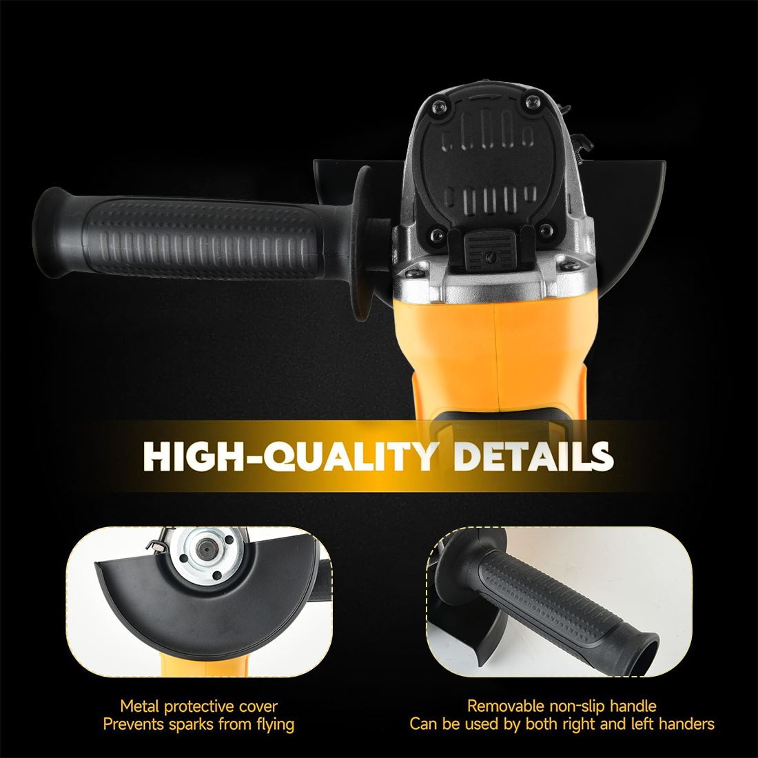 Cordless Brushless 4-1/2 Angle Grinder for Dewalt 20V Battery 9000 RPM Tool