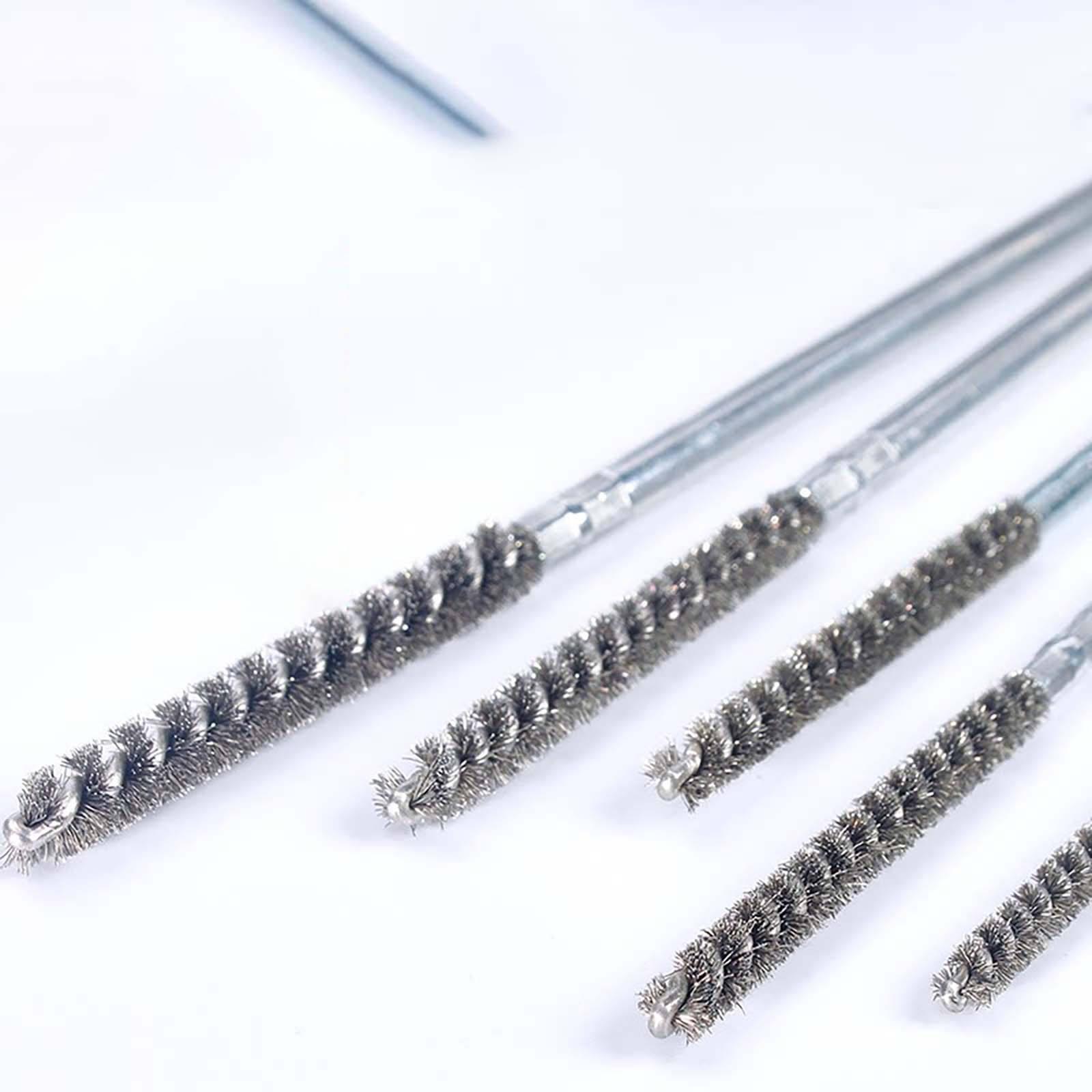 304 Stainless Steel Electric Drill Wire Pipe Cleaning Brush, Round Tube Design