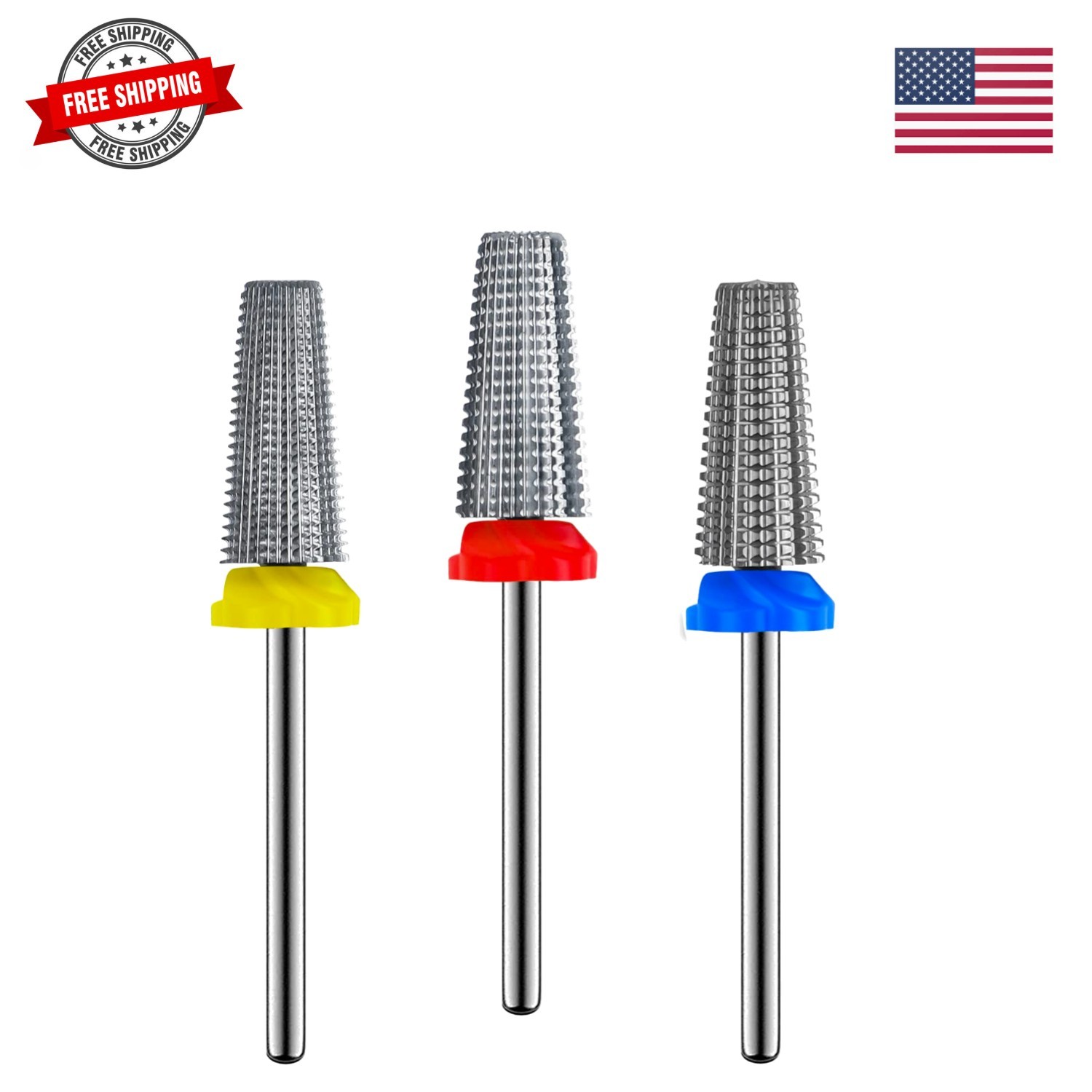 3Pcs Carbide 5 in 1 Nail Drill Bit Set- Two Way Rotate Use for Both Left and …