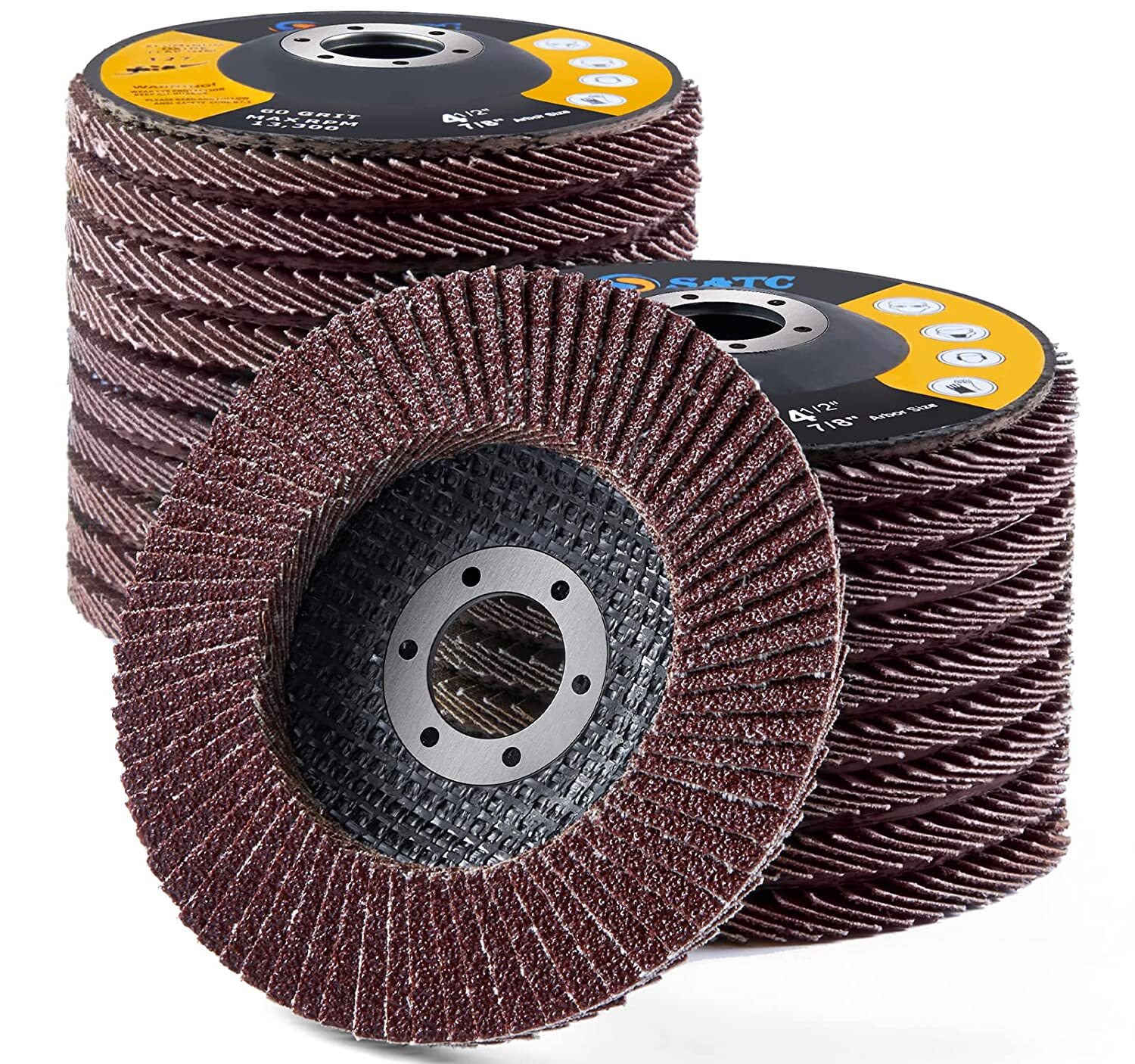 10 PACK 4.5 Inch Flap Disc 4-1/2″ 80 Grit Angle Grinder Sanding Grinding Wheel