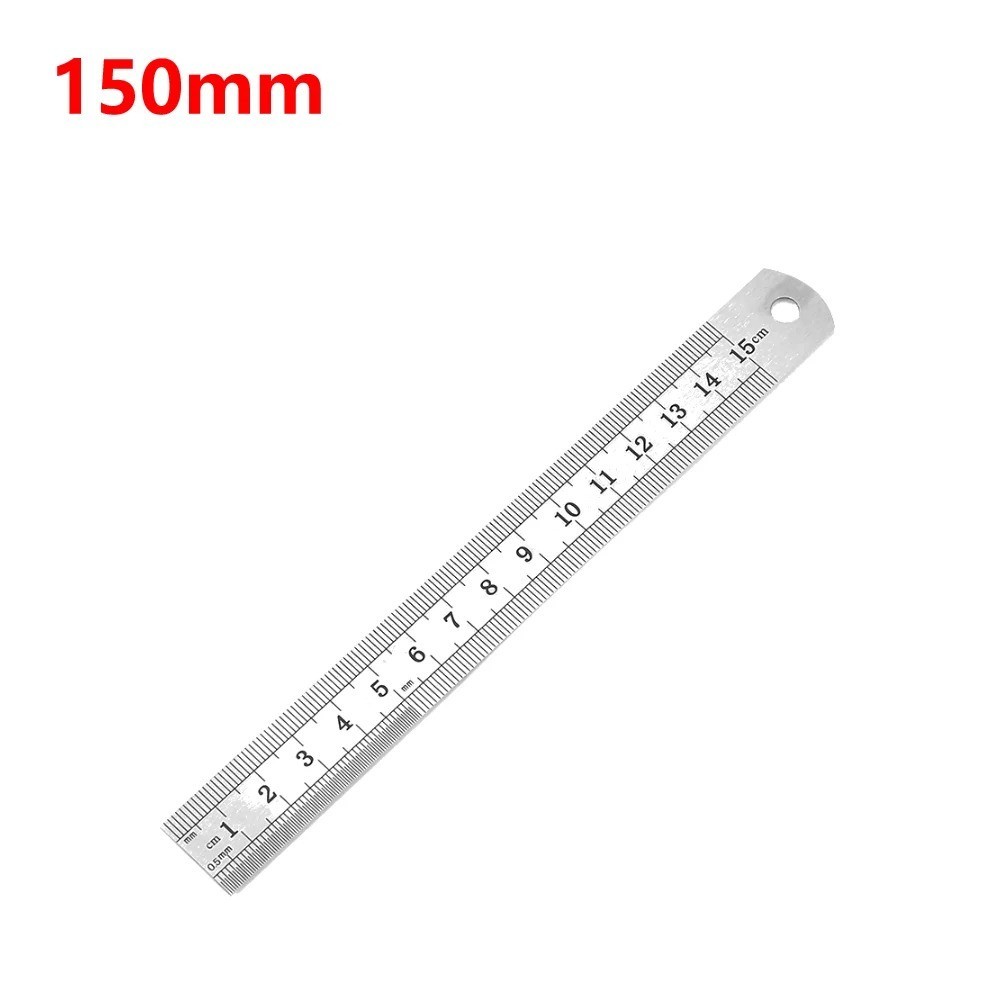 2pc 6″ Pocket Metal Steel Measuring Scale Ruler Set Metric & SAE 1/2″ Wide