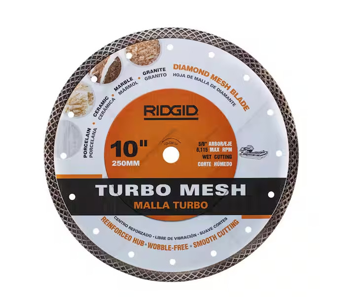 RIDGID 10 In. Mesh Continuous Rim Diamond Blade