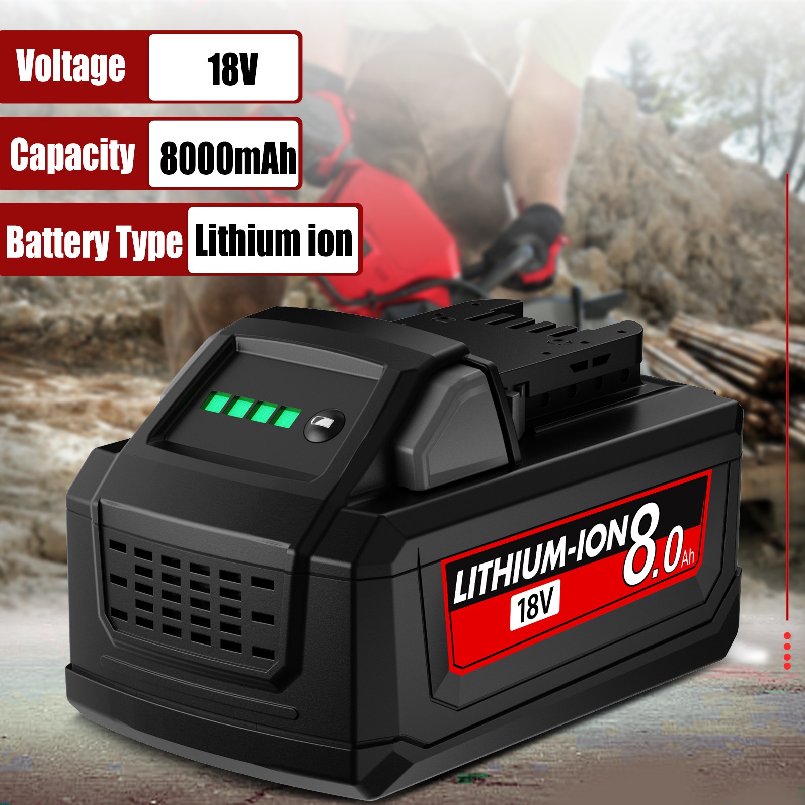 For Milwaukee 18V Battery 8000mAh 8ah For M18 18V 48-11-1860 48-11-1840 Battery