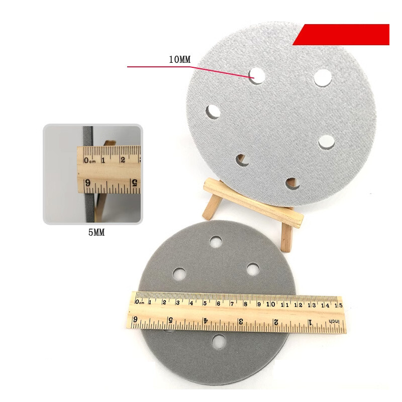 5″ 125mm Wet & Dry Foam Sponge Sanding Disc Pads Sandpaper 6 Hole 300-3000 Grit