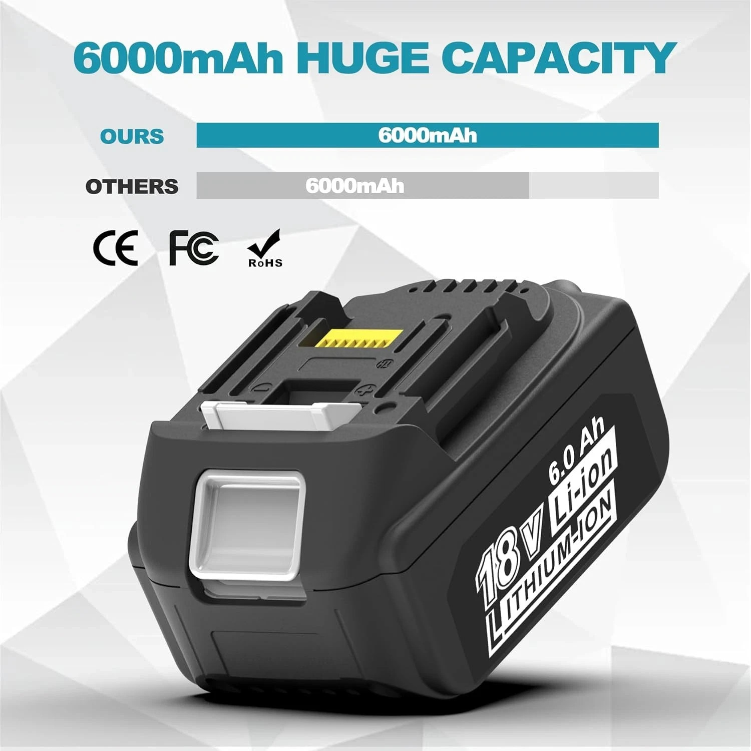 1/2/3/4x 6.0Ah Li-ion Battery For Makita 18V Lithium LXT BL1860B BL1850B BL1840B