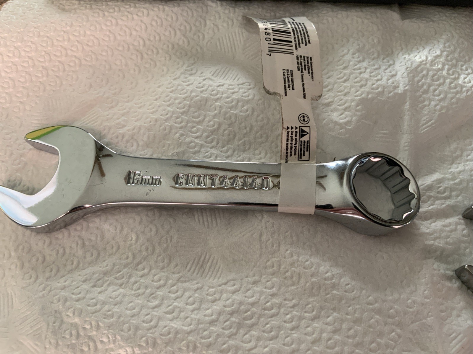 Craftsman CMMT44140, 16mm 12pt Stubby Metric Polished Combination Wrench, China