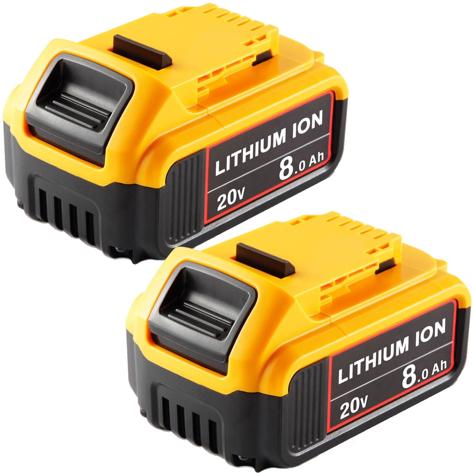 2Pack 8.0AH For Dewalt 20V 20Volt Max XR Lithium Battery DCB206-2 DCB205 DCB200