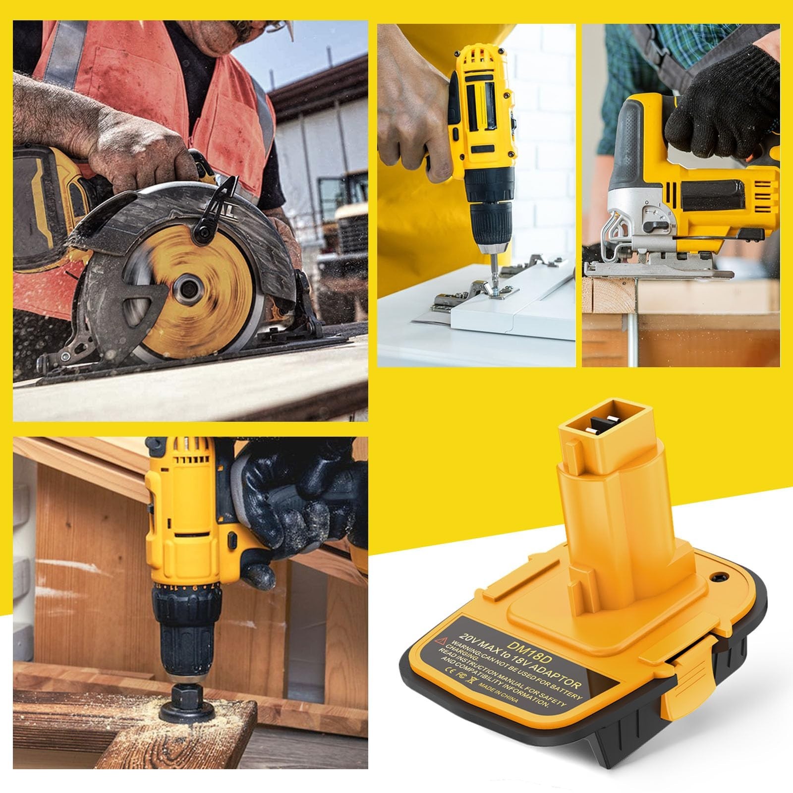 DM18D Converter Compatible with Dewalt 20V Battery & Milwaukee 18V Battery