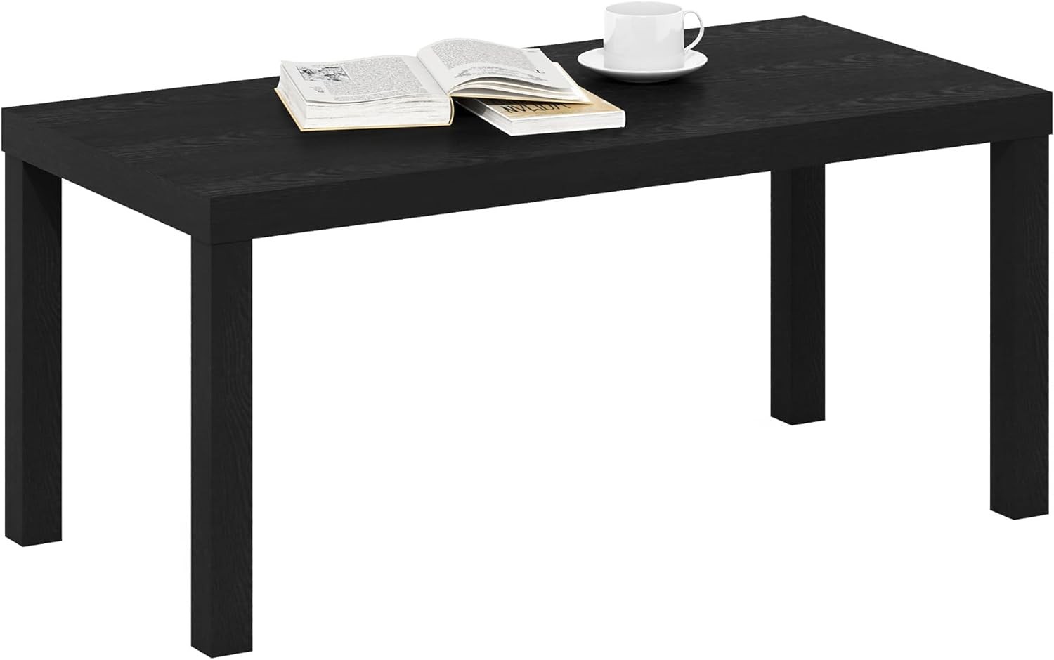 Furinno CLASSIC Coffee Table, Modern Rectangle Coffee Table with 1.8″ Triple Thi