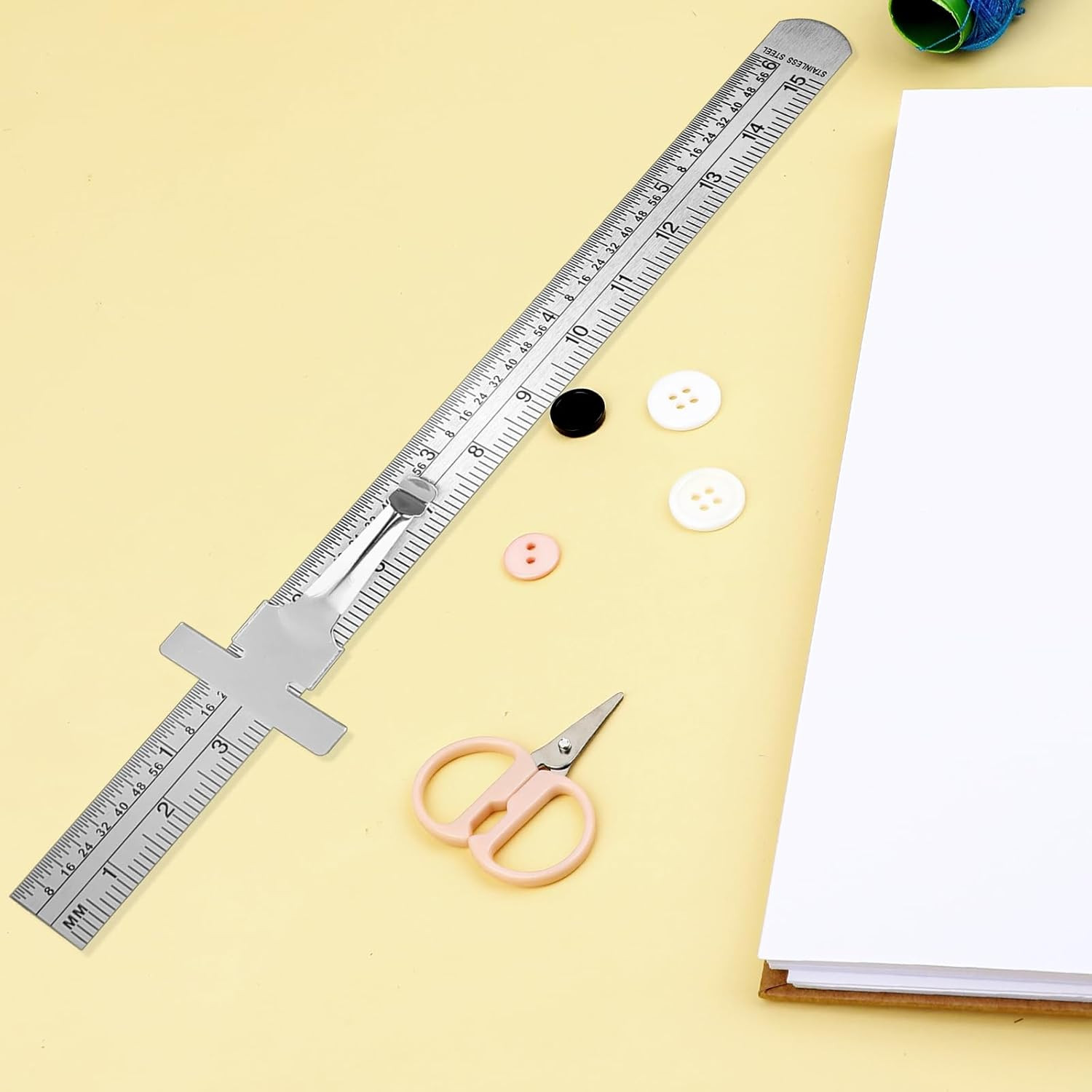 3 Pack 6 Inch Pocket Ruler Metric Stainless Steel Pocket Rulers Machinist Ruler