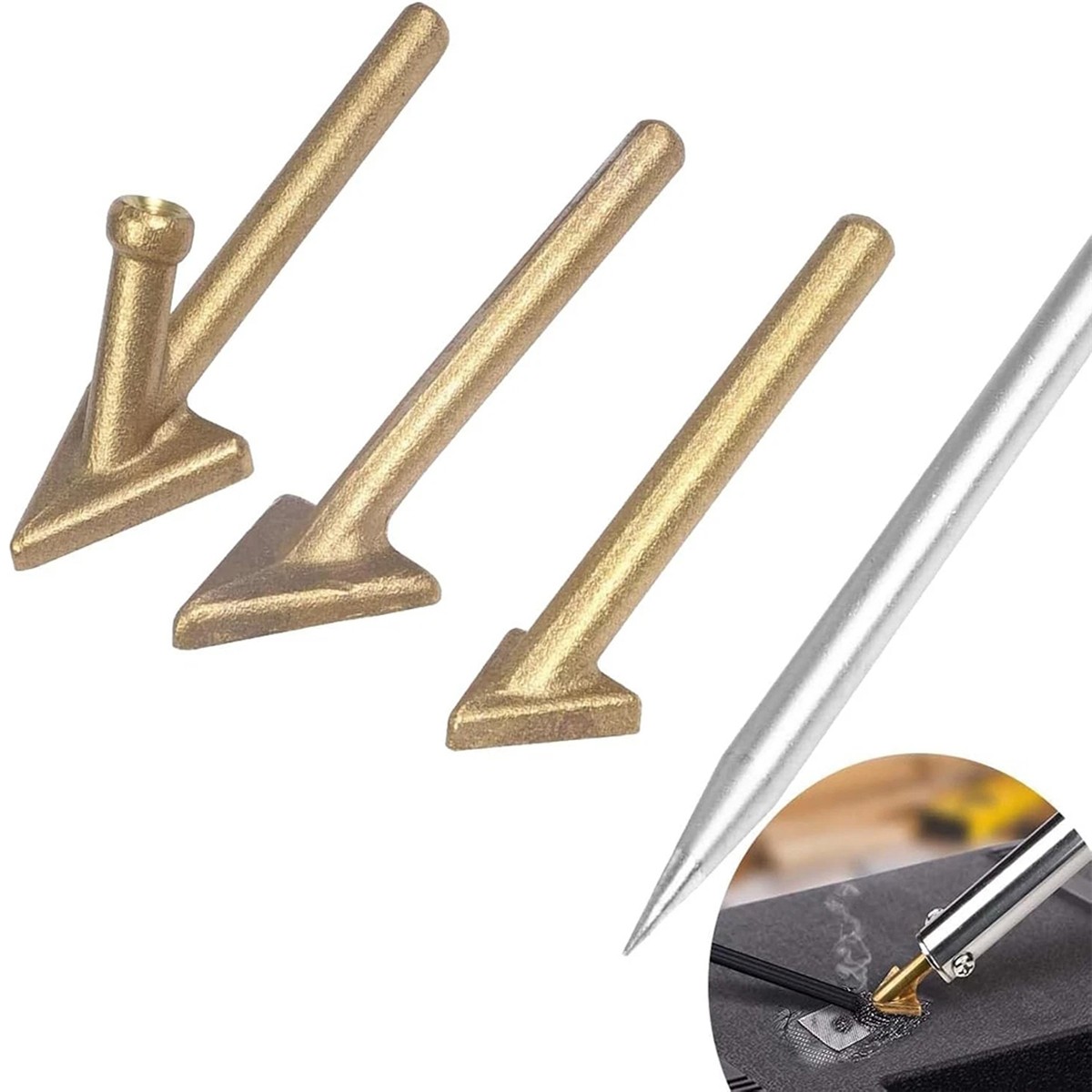 4PC Plastic Welding Tips Soldering Iron Copper Welder Kit Repair Car Bumper Tool