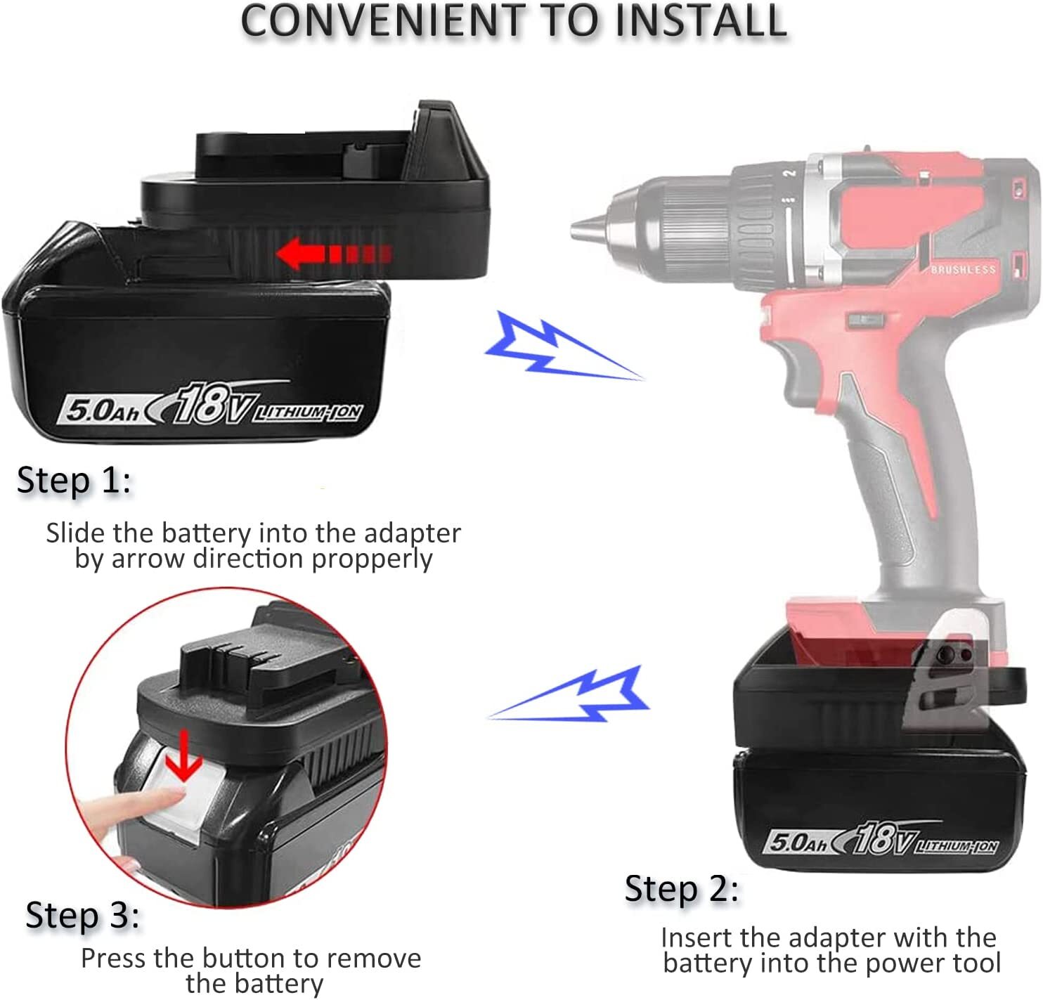 for Makita 18V Li-ion Battery Adapter Convert to for Milwaukee 18V Tools MT18ML