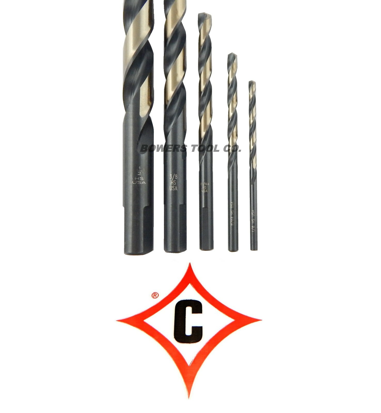 Cle Line 29pc Jobber Drill Bit Set HI-Moly M7 Black & Gold 3 Flats 1/16-1/2 USA