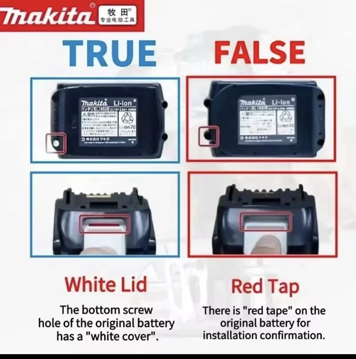 100% original Makita battery, 18V 5.0Ah,6.0Ah,9.0Ah rechargeable battery