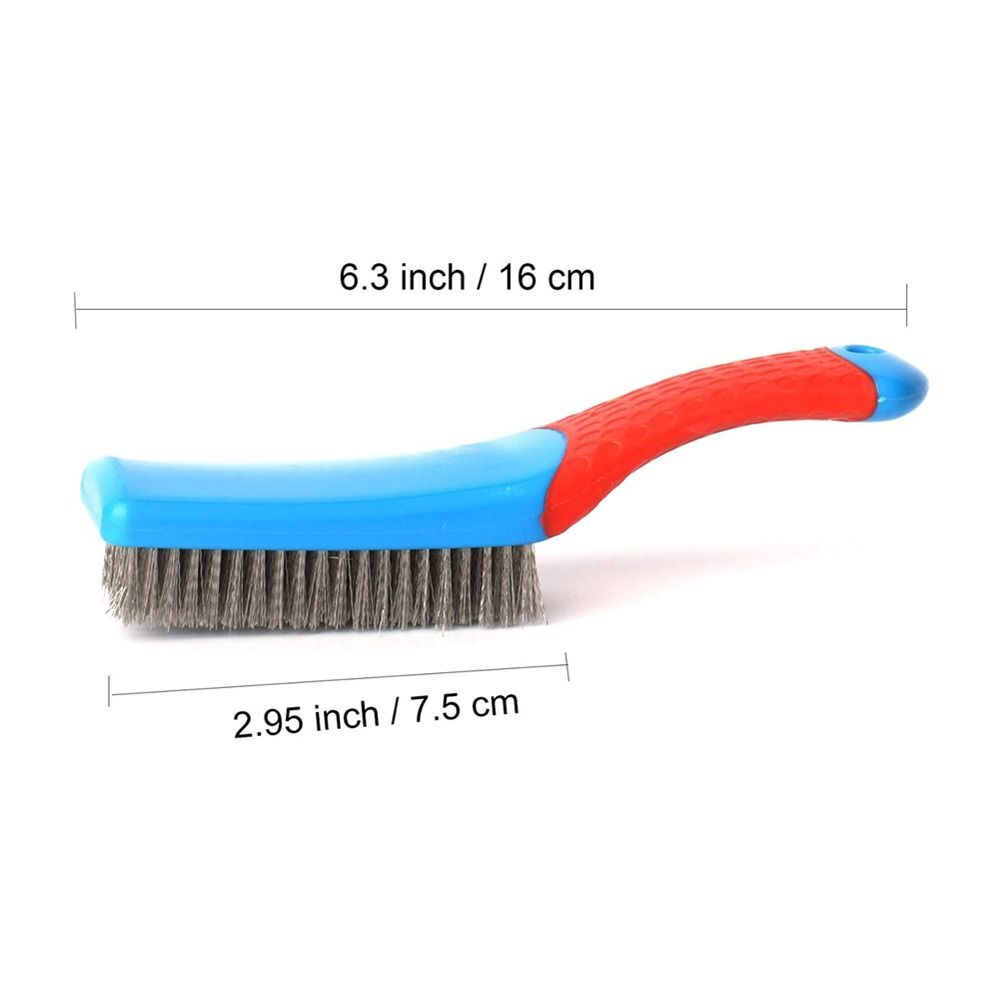 Heavy Duty Stainless Steel Wire Brush with Plastic Handle for Removing Rust Dirt