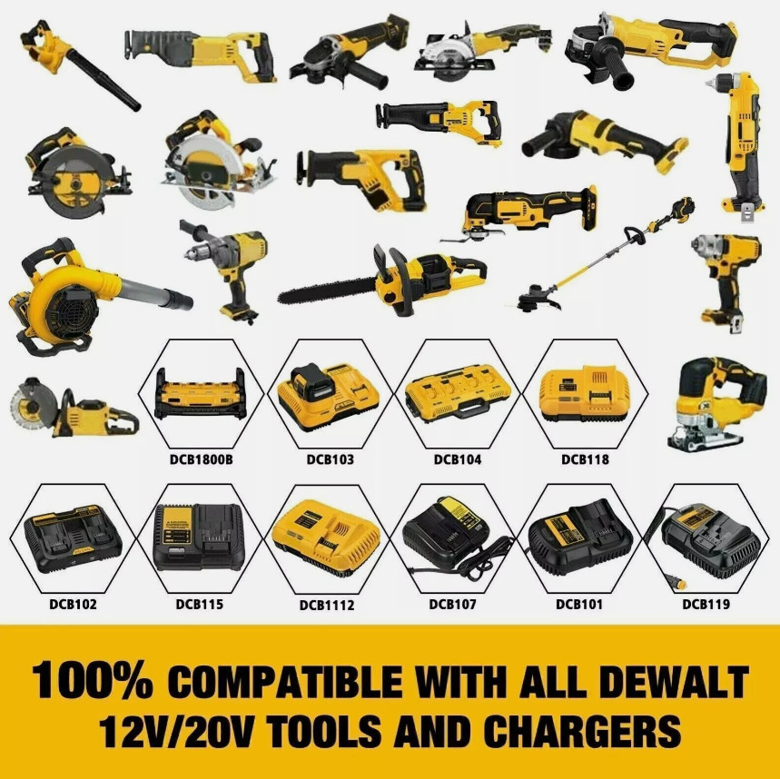 Battery For DeWalt 20V 20 Volt Max 4.0AH DCB206-2 DCB205 DCB200-2 Lithium Ion US