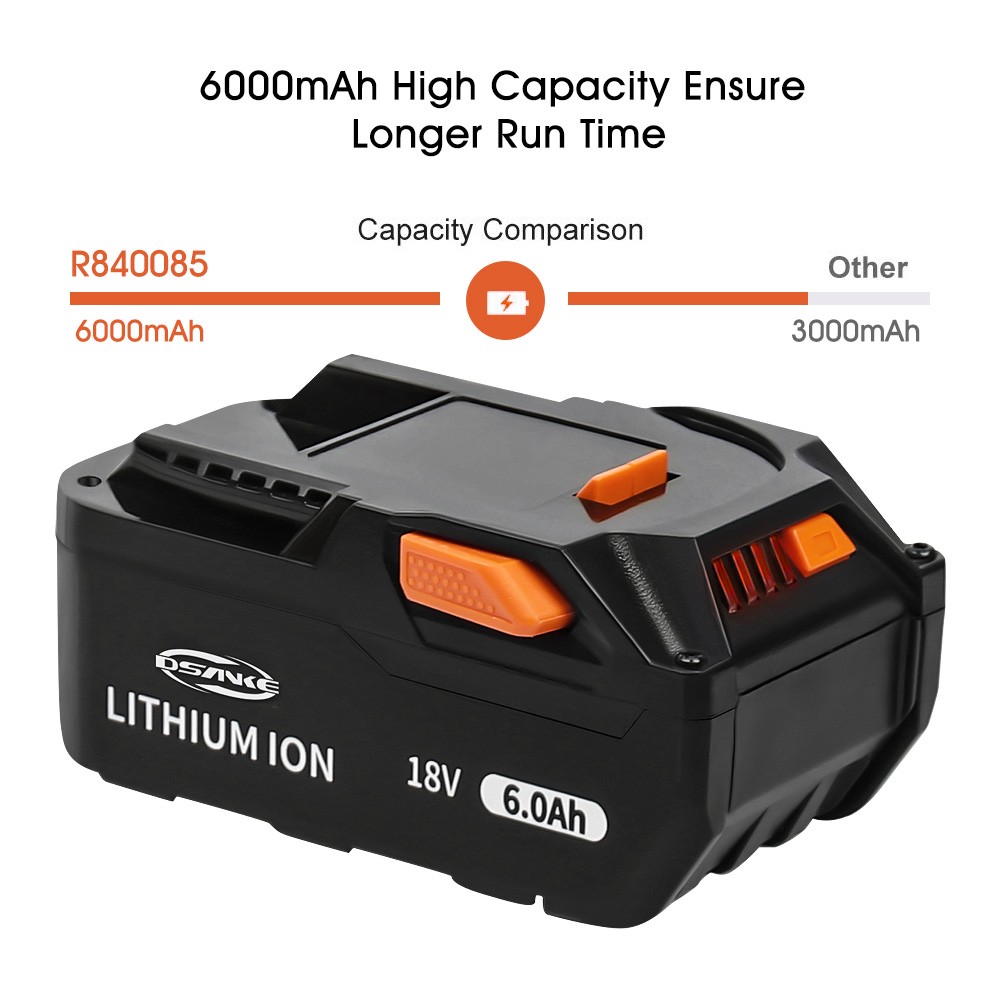 1~4X 6Ah For Ridgid 18V Battery R840083 R840084 R840085 R840086 R840087 R840095