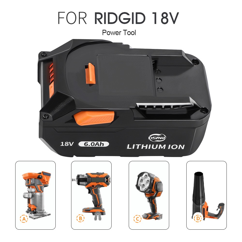 1~4X 6Ah For Ridgid 18V Battery R840083 R840084 R840085 R840086 R840087 R840095