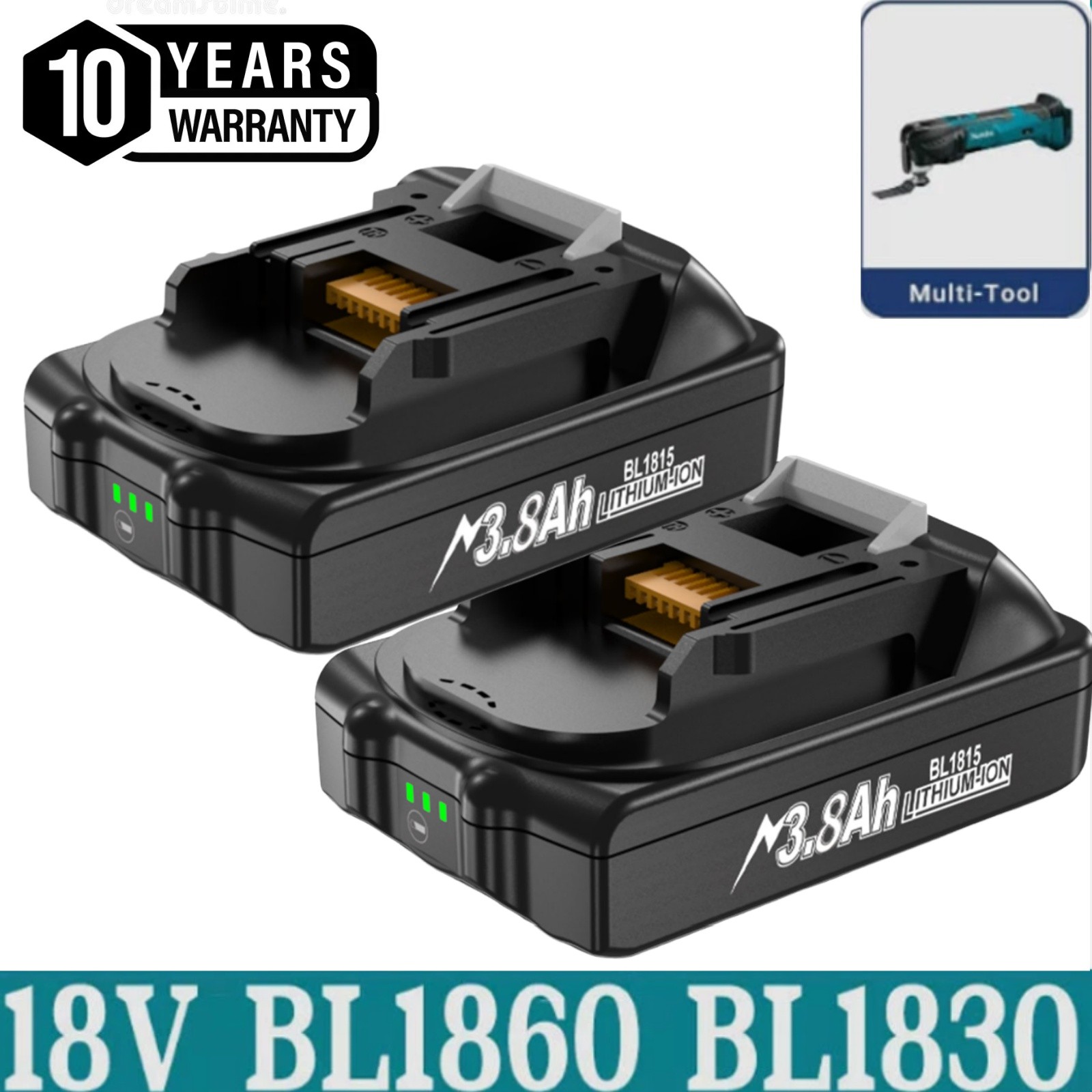 2PACK Battery /Charger For Makita 18Volt 8.0Ah LXT Li-Ion BL1860B BL1830 BL1850
