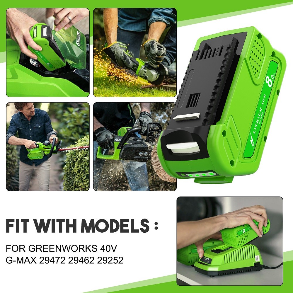 9.0AH Battery For Greenworks 40V Lithium Battery 29462 29252 29472 29482