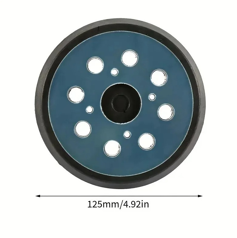 1pc 125mm (5in) Orbital Sander Pad with 8-Hole Hook & Loop Backing – NEW