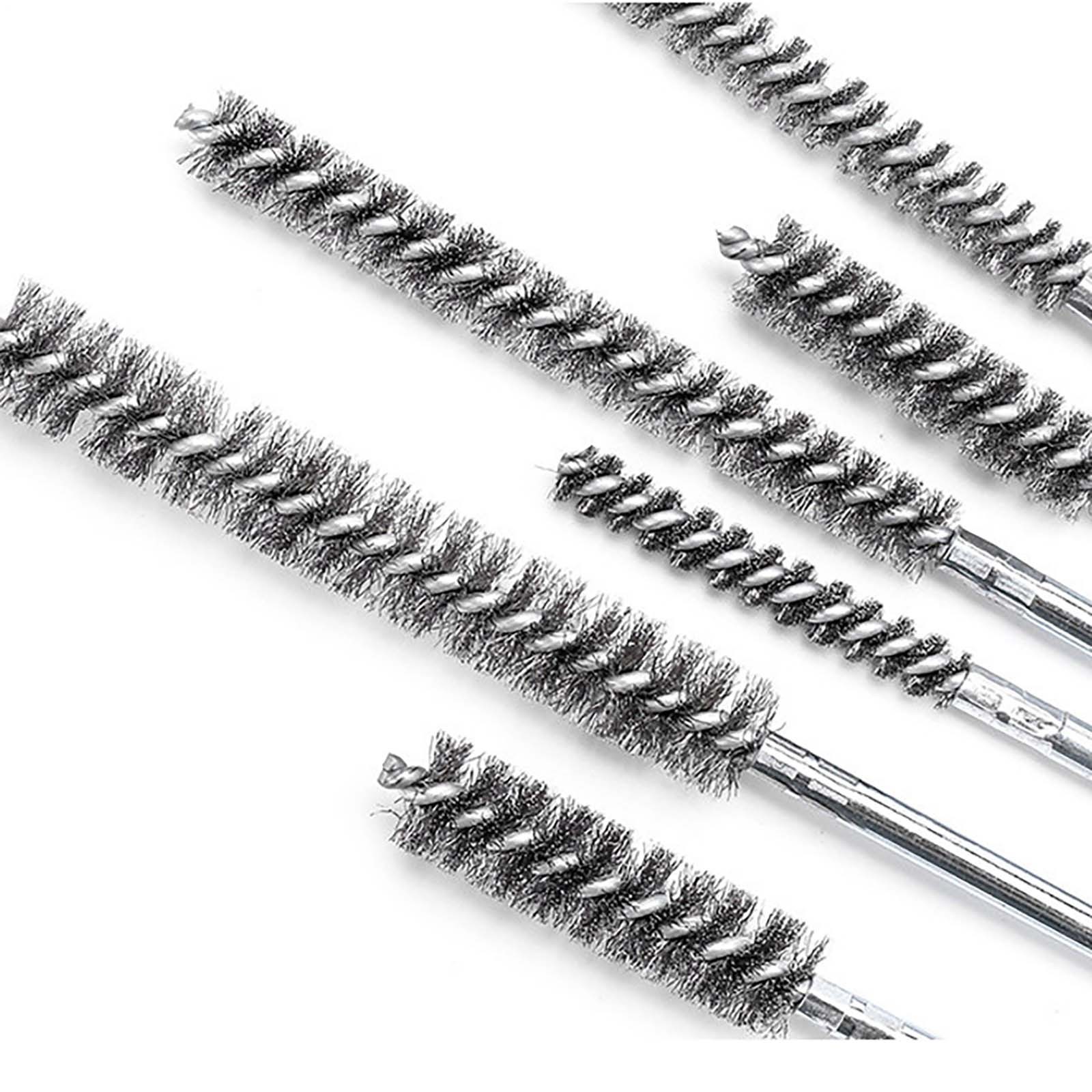 304 Stainless Steel Electric Drill Wire Pipe Cleaning Brush, Round Tube Design