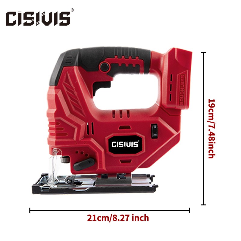 Jigsaw for Milwaukee 18V Battery, Cordless Jig Saw Tool, Brushless Motor, Variab