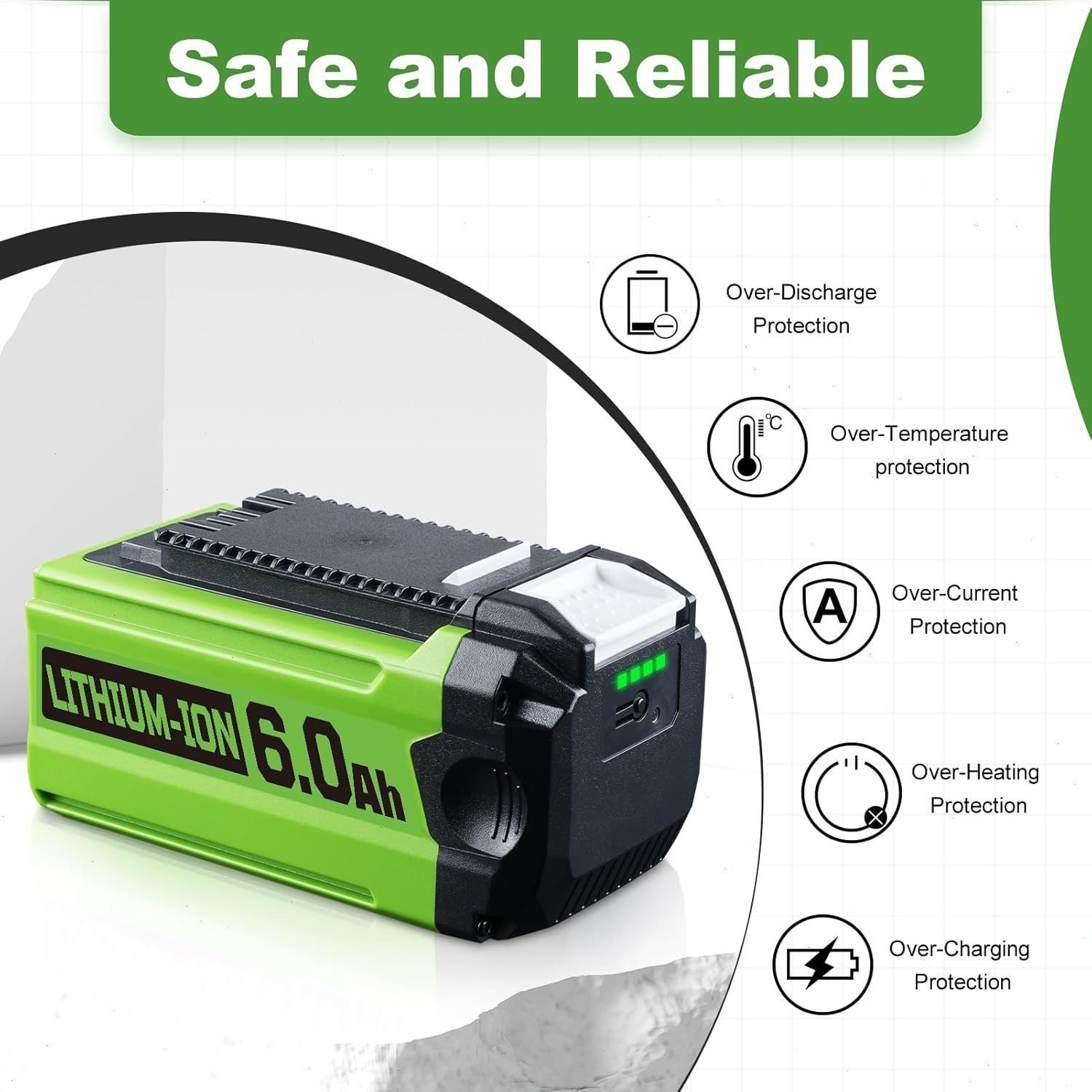Battery For Greenworks 40V Lithium G-MAX Battery /Charger 29472 20292 206722