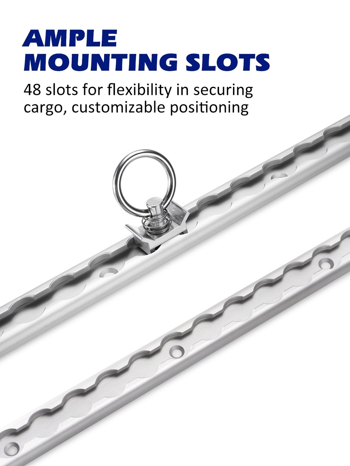 2Pcs 4Ft L Track Rail with 8Pcs Single Stud Fittings, Aluminum L Track Tie down