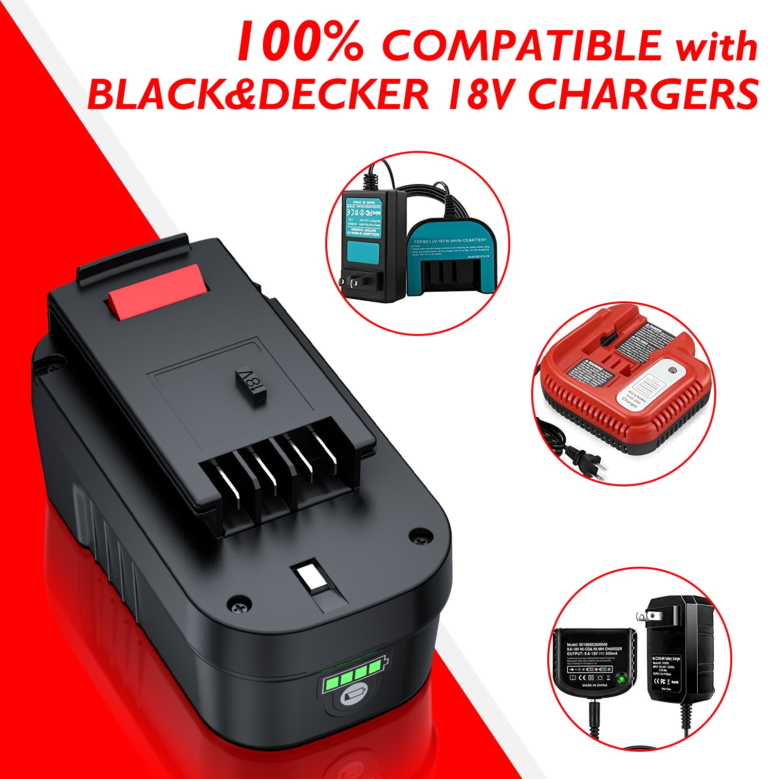 For Black & Decker HPB18 18V 18Volt 8000mAh Lithium-Ion Battery PACK HPB18-OPE