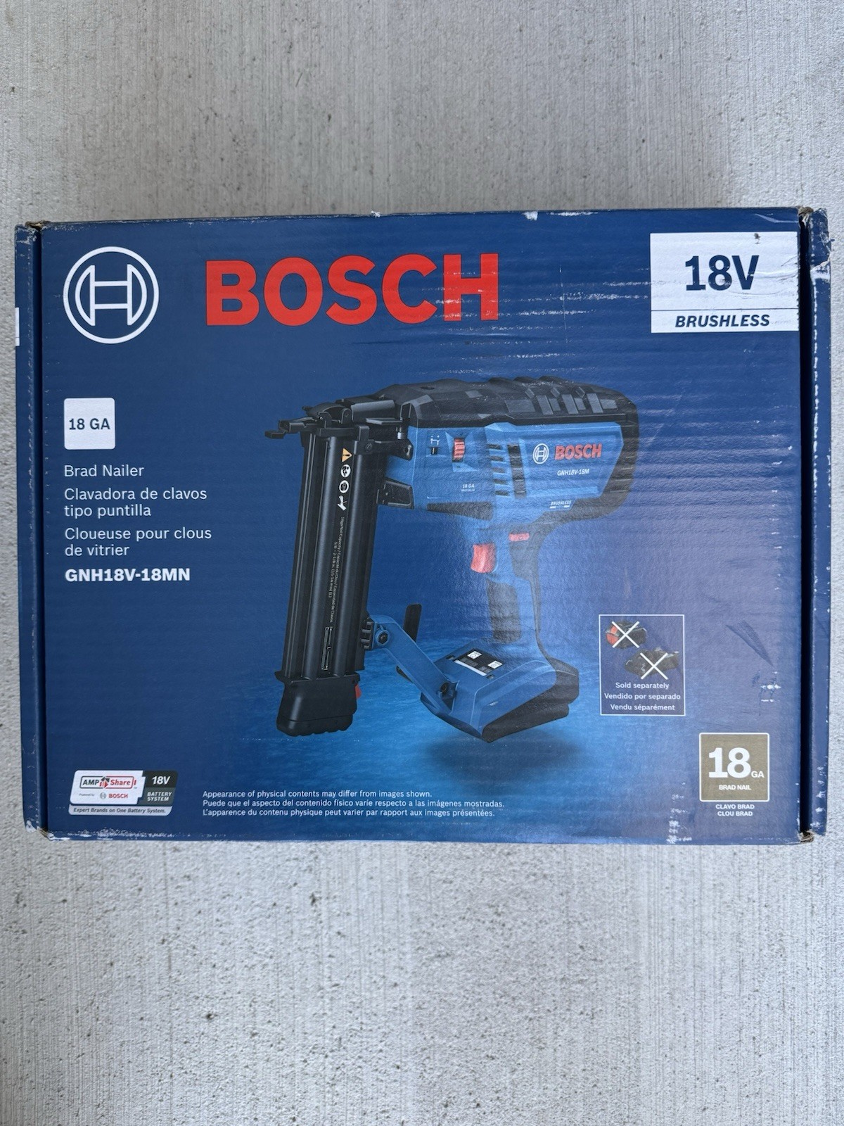 Bosch GNH18V-18MN 18V Cordless 18-Gauge Brad Nailer *TOOL ONLY*