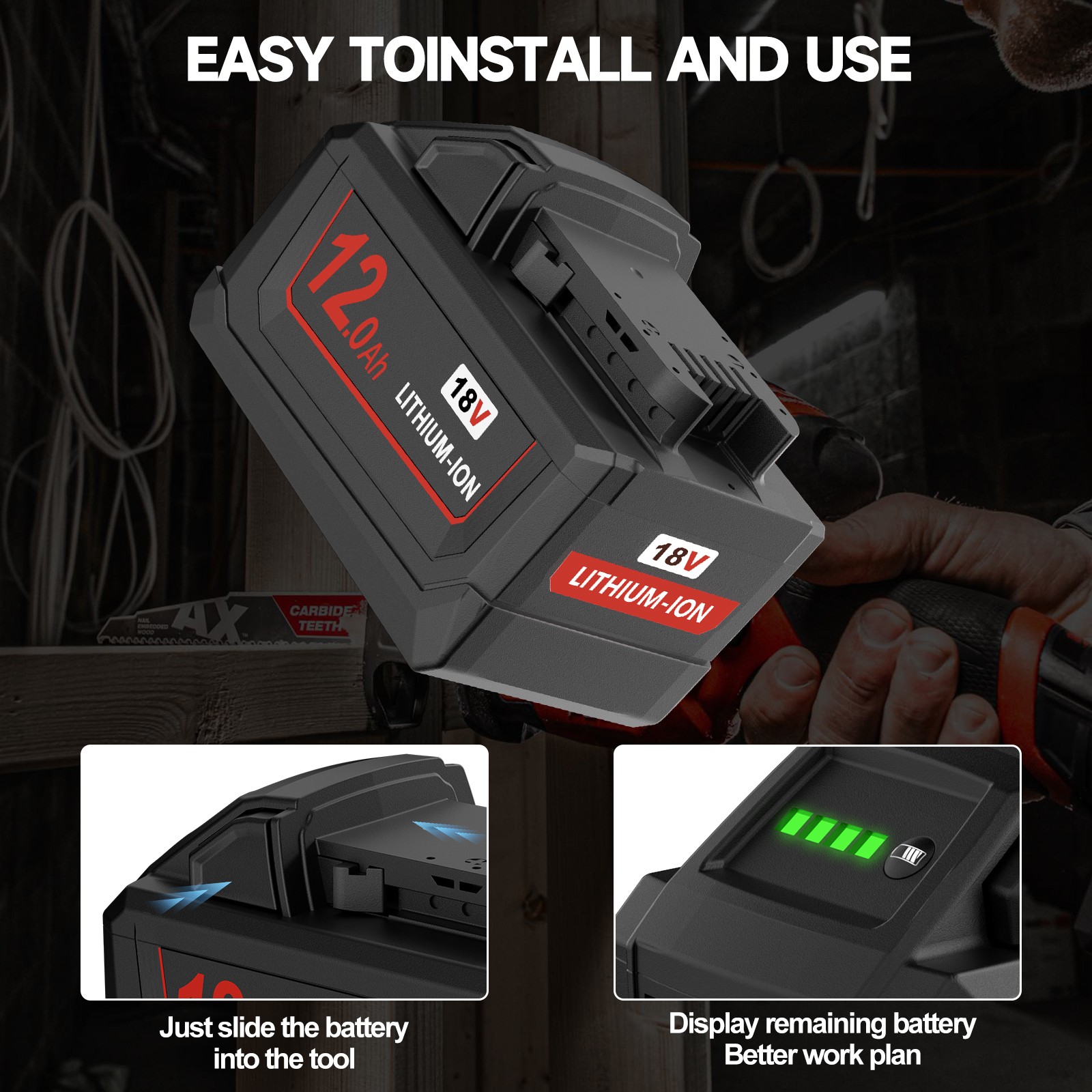 18V 8.0Ah 8000MAH Battery For Milwaukee for M18 Extended Lithium 48-11-1880