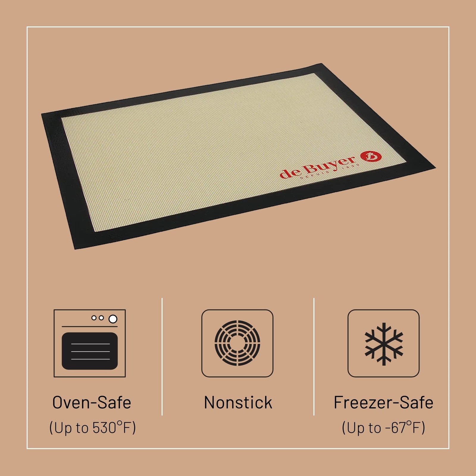 de Buyer Silicone Baking Mat – 15.55” x 11.81” – Perfect for Bread,