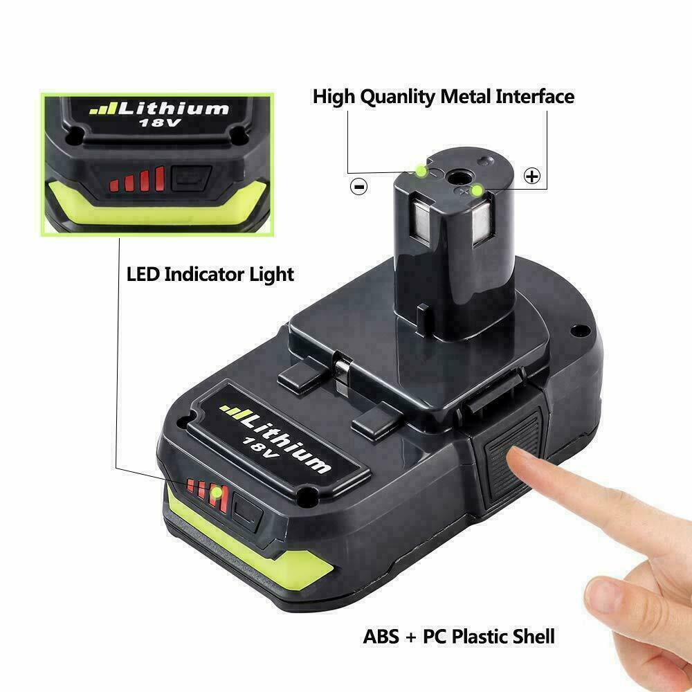 2PACK 8Ah For RYOBI P108 18V 8000mAh High Capacity Battery 18Volt Lithium-Ion