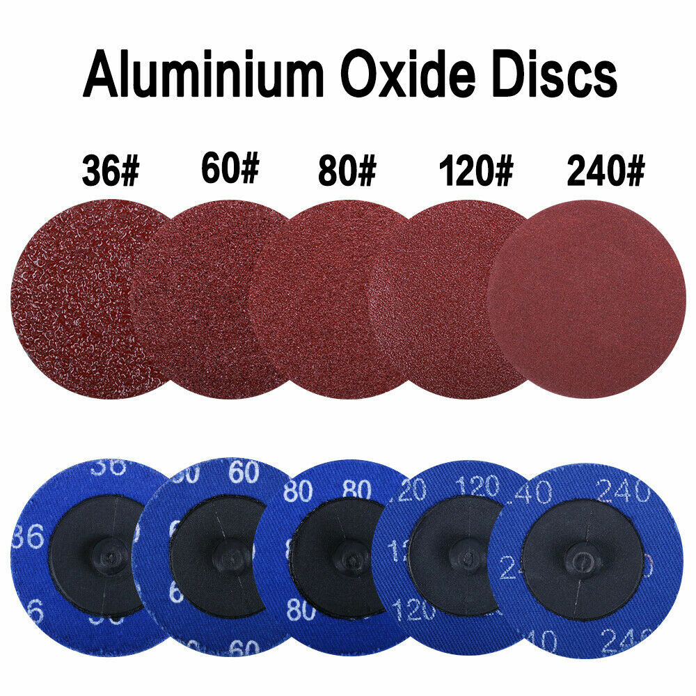 50PCS 2 inch Aluminum Oxide Roll Lock Sanding Discs 36-240 Grit Die Grinder Pads