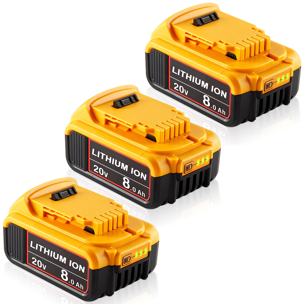 Pack For DeWalt 20V 20 Volt Max XR 8.0AH Lithium Ion Battery DCB206-2 DCB205-2