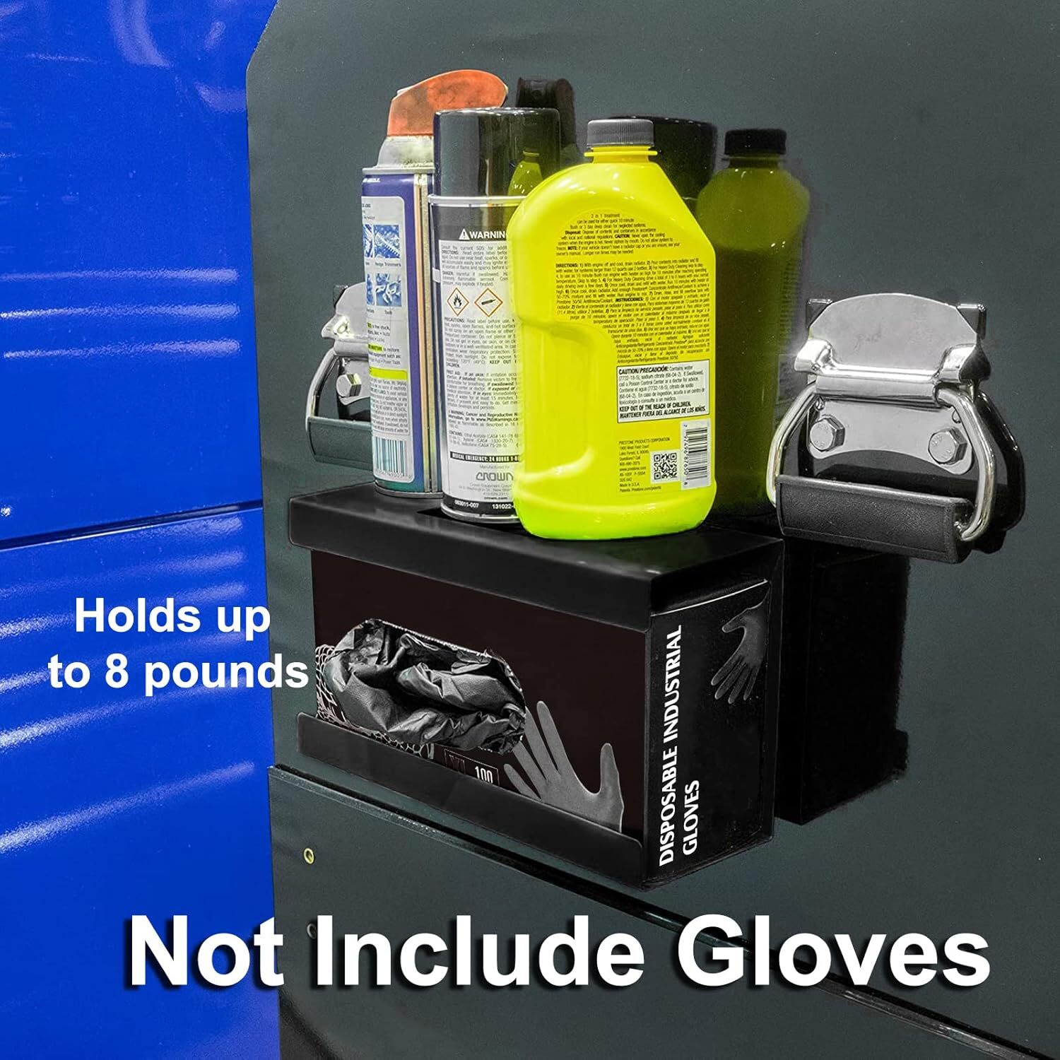 2PCS Magnetic Glove/Tissue Dispenser Black & Red 8LBS Glove Dispenser Wall Mount