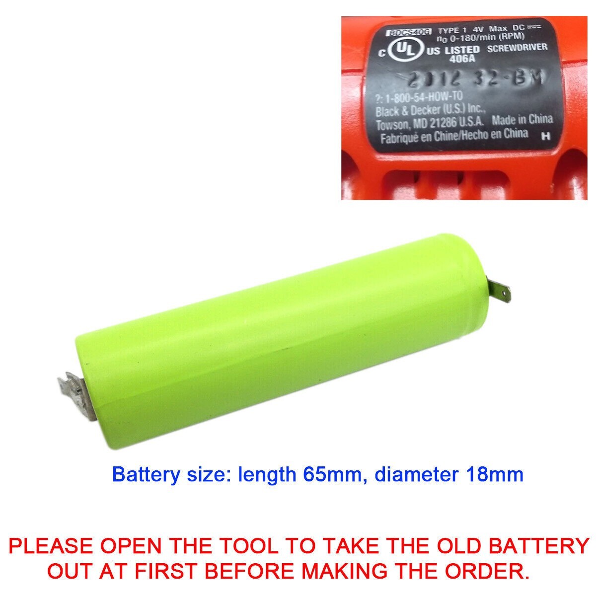 Battery for Black & Decker Gyro BDCS40G Type 1 and LI4000 TYPE 1 5 Screwdriver