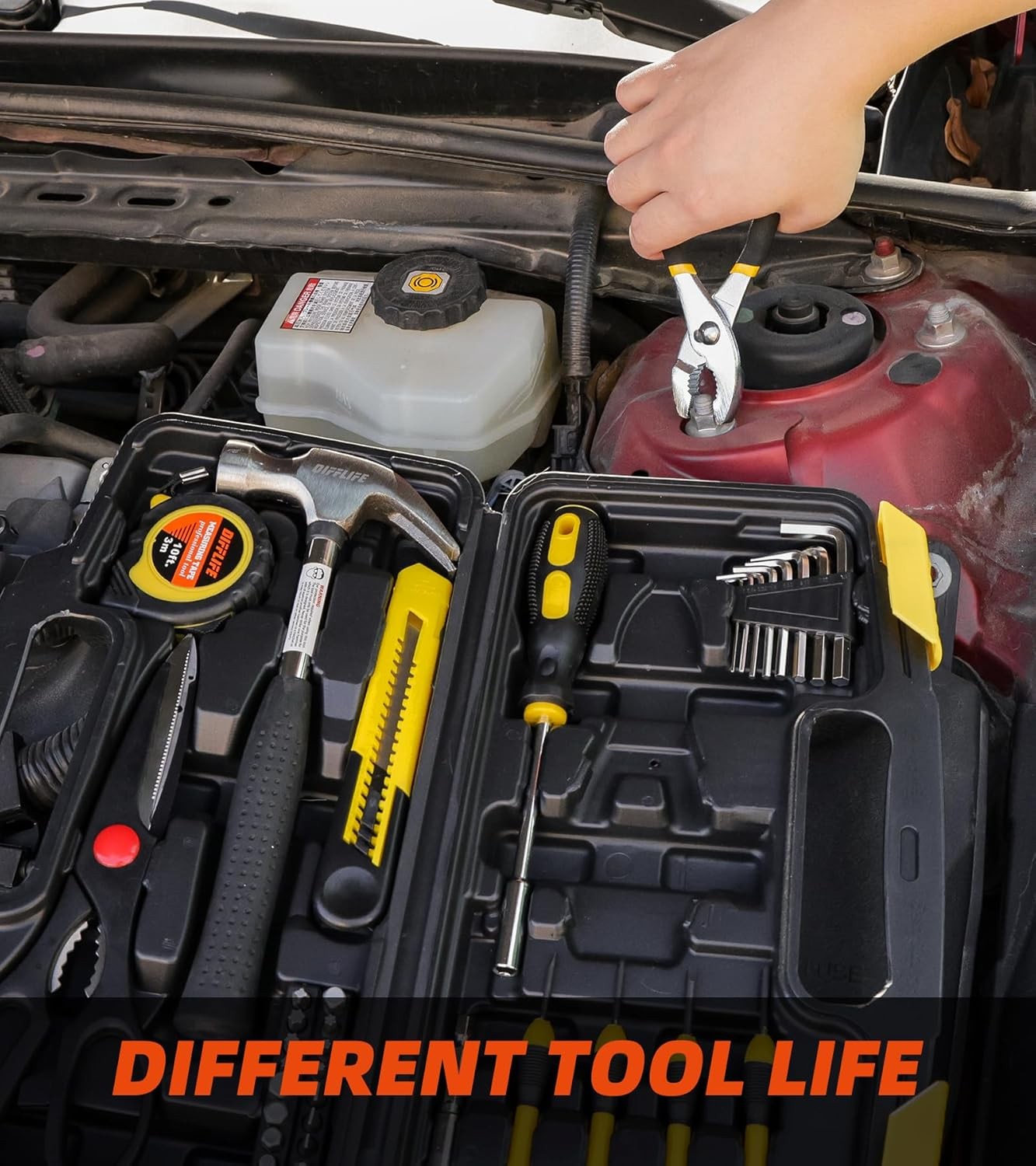 40-Piece Tool Set – General Household Hand Tool Kit with Plastic Toolbox Storage