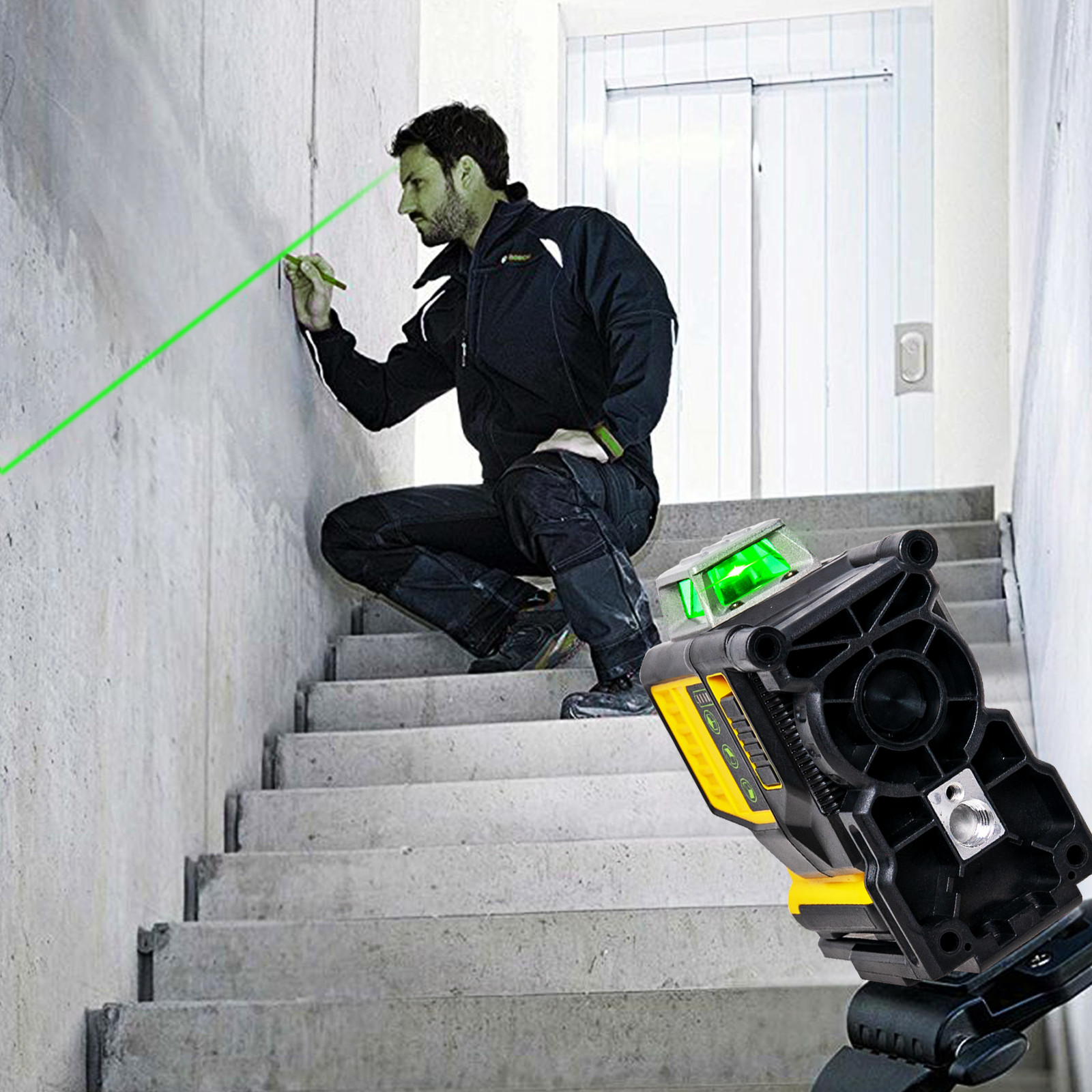 Laser Level for Dewalt 12V Green Line 3 x 360 Vertical 12 Lines +Battery+Charger