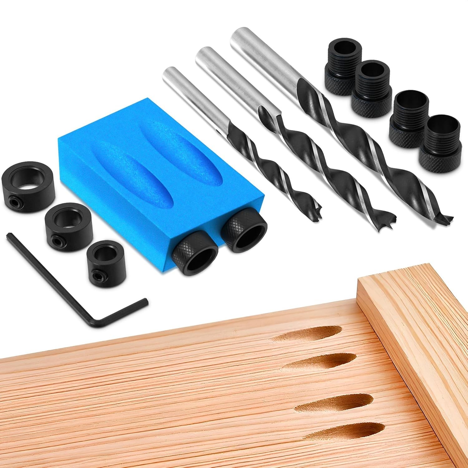 DIY Pocket Hole Jig Kit 850 Easy Drill System Woodworking Screw Drill Heavy Duty