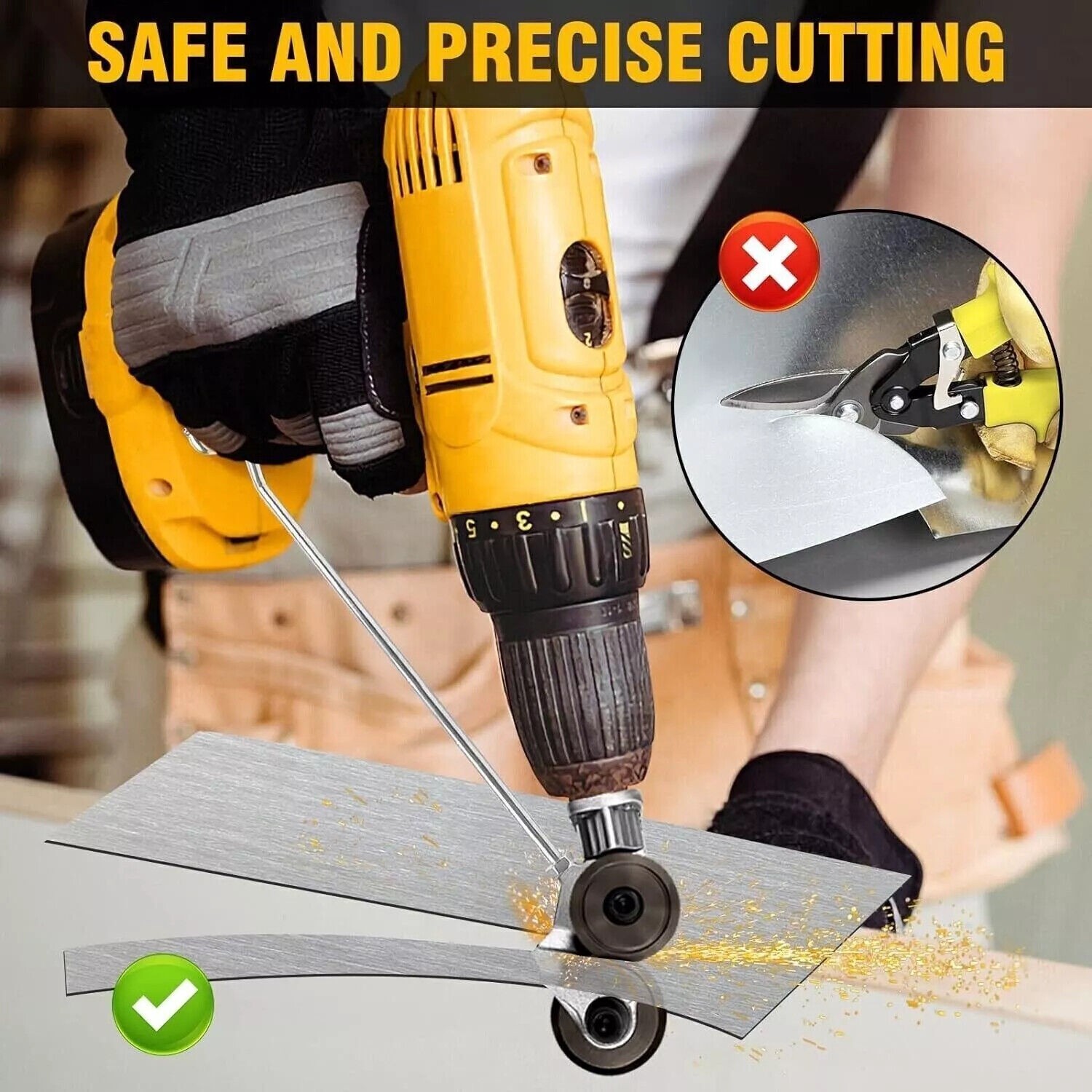2PCS Electric Drill Shears Plate Cutter Attachment Metal Iron Tin Quick Cutting-