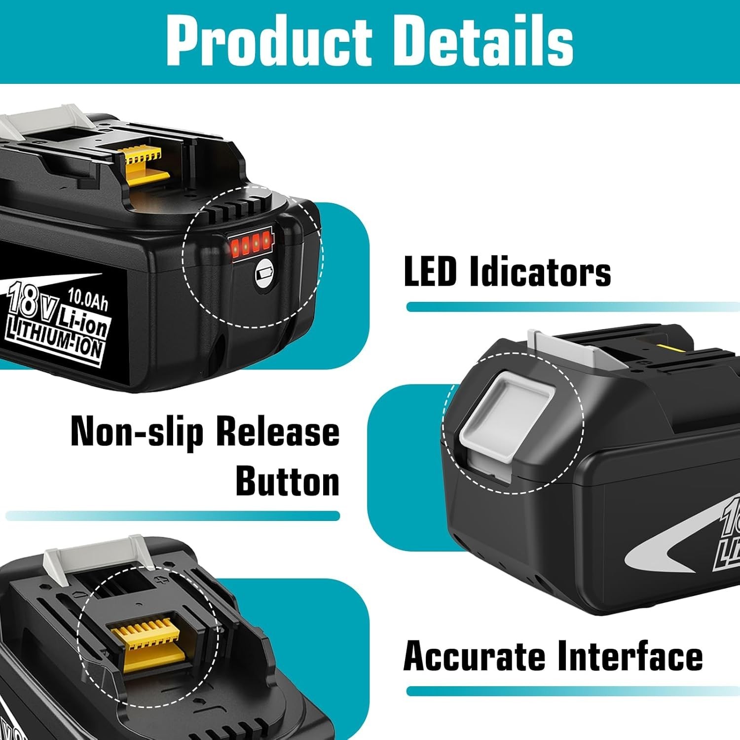 2~4Pack For Makita 18V Battery 10AH Li-Ion BL1830 BL1850 BL1840 BL1860B LXT Tool