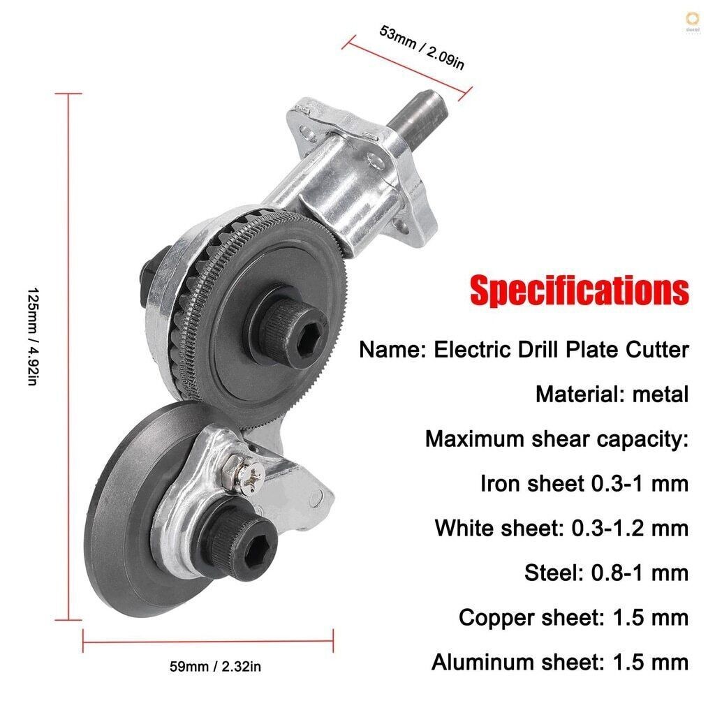 2PCS Electric Drill Shears Plate Cutter Attachment Metal Iron Tin Quick Cutting-