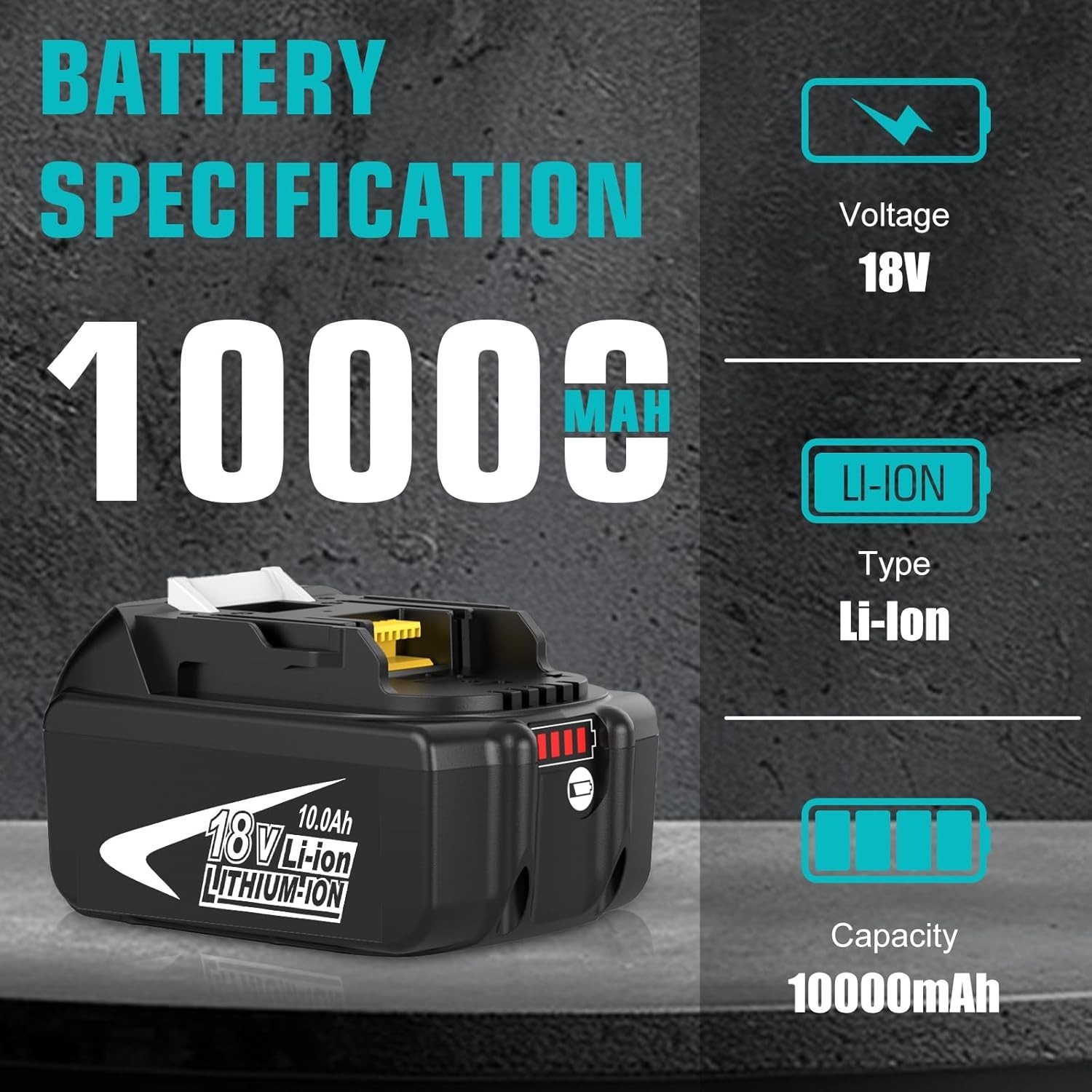 2~4Pack For Makita 18V Battery 10AH Li-Ion BL1830 BL1850 BL1840 BL1860B LXT Tool