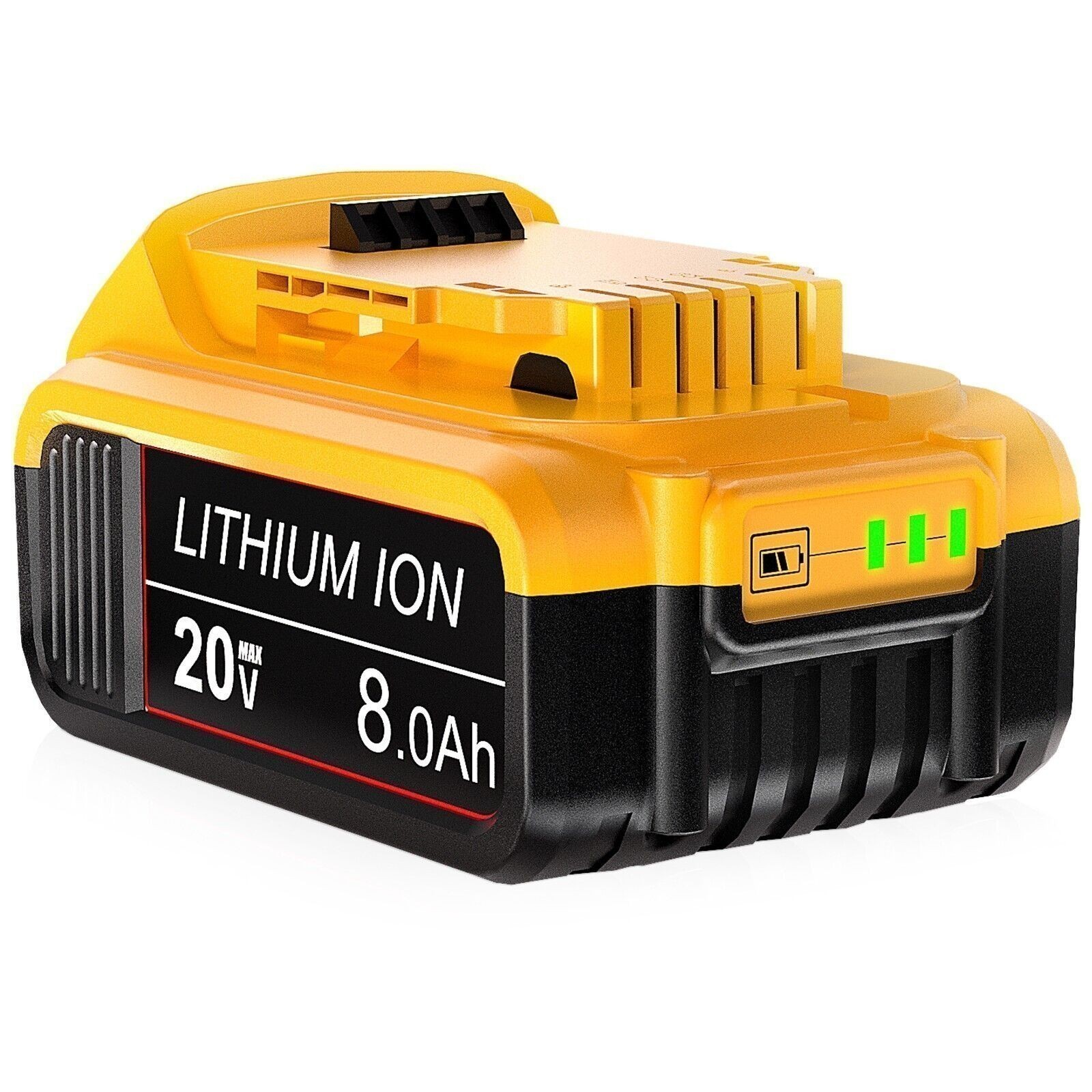 8.0AH Lithium Ion Battery For DeWalt 20V 20 Volt Max DCB206-2 DCB205-2
